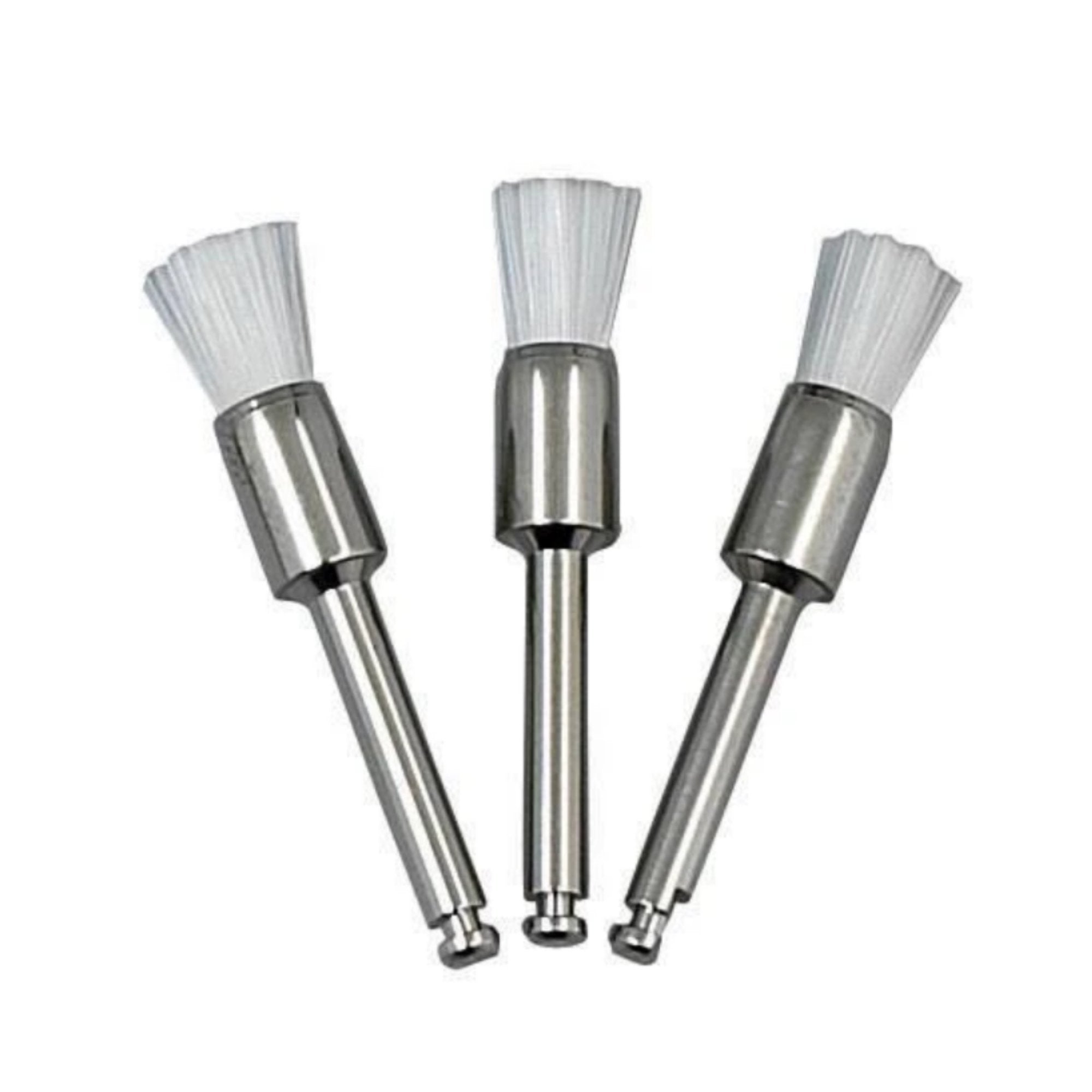 Latch-type flat style prophy brushes for dental polishing
