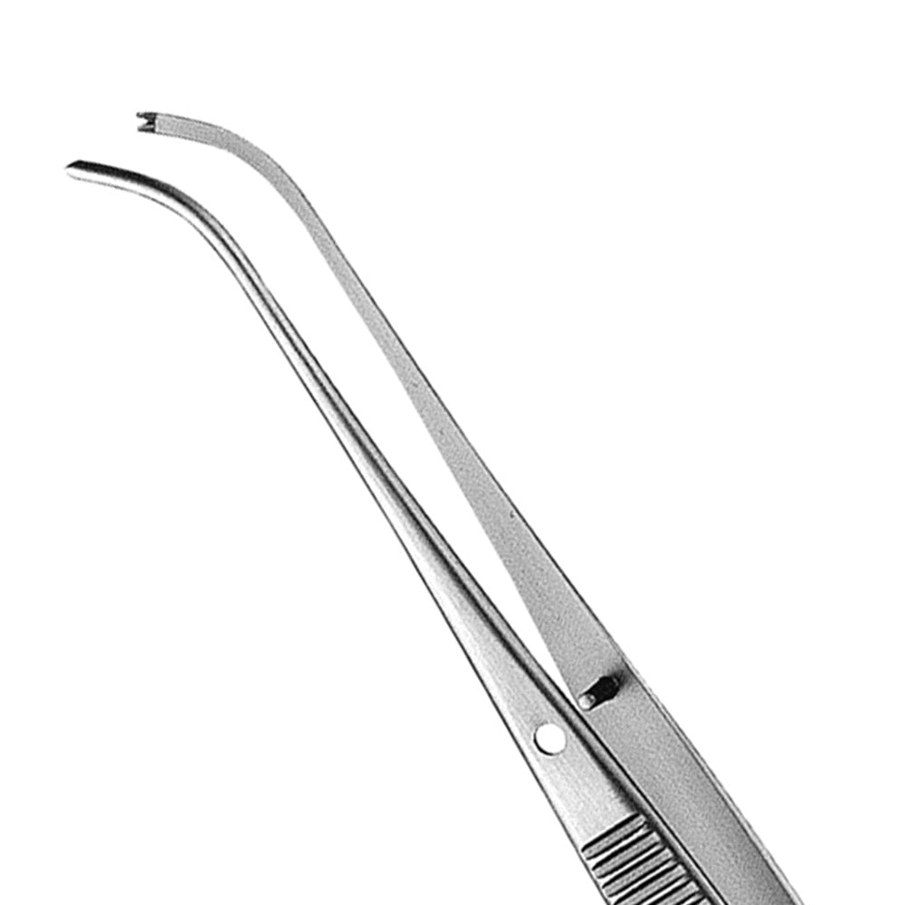 Semken Tissue Forcep, 1x2 Teeth, Curved, 12.5CM - HiTeck Medical Instruments