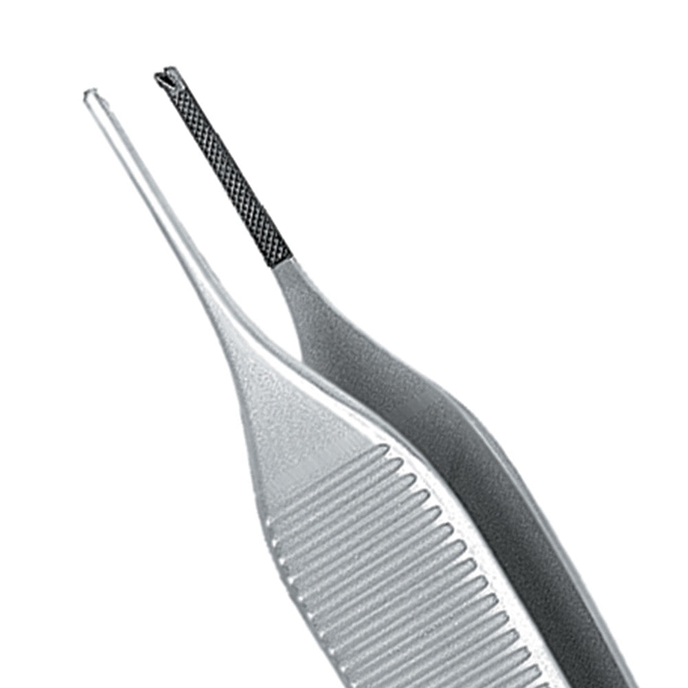 Standard Adson Forcep, Serrated, 1x2 Teeth, Tungsten Carbide, With tying platform, 12CM - HiTeck Medical Instruments