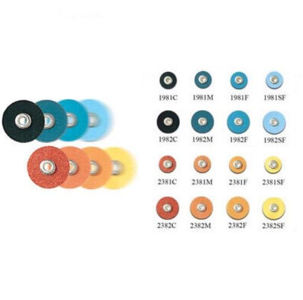 3M Sof-Lex contouring and polishing discs assorted grits and sizes color-coded for dental finishing