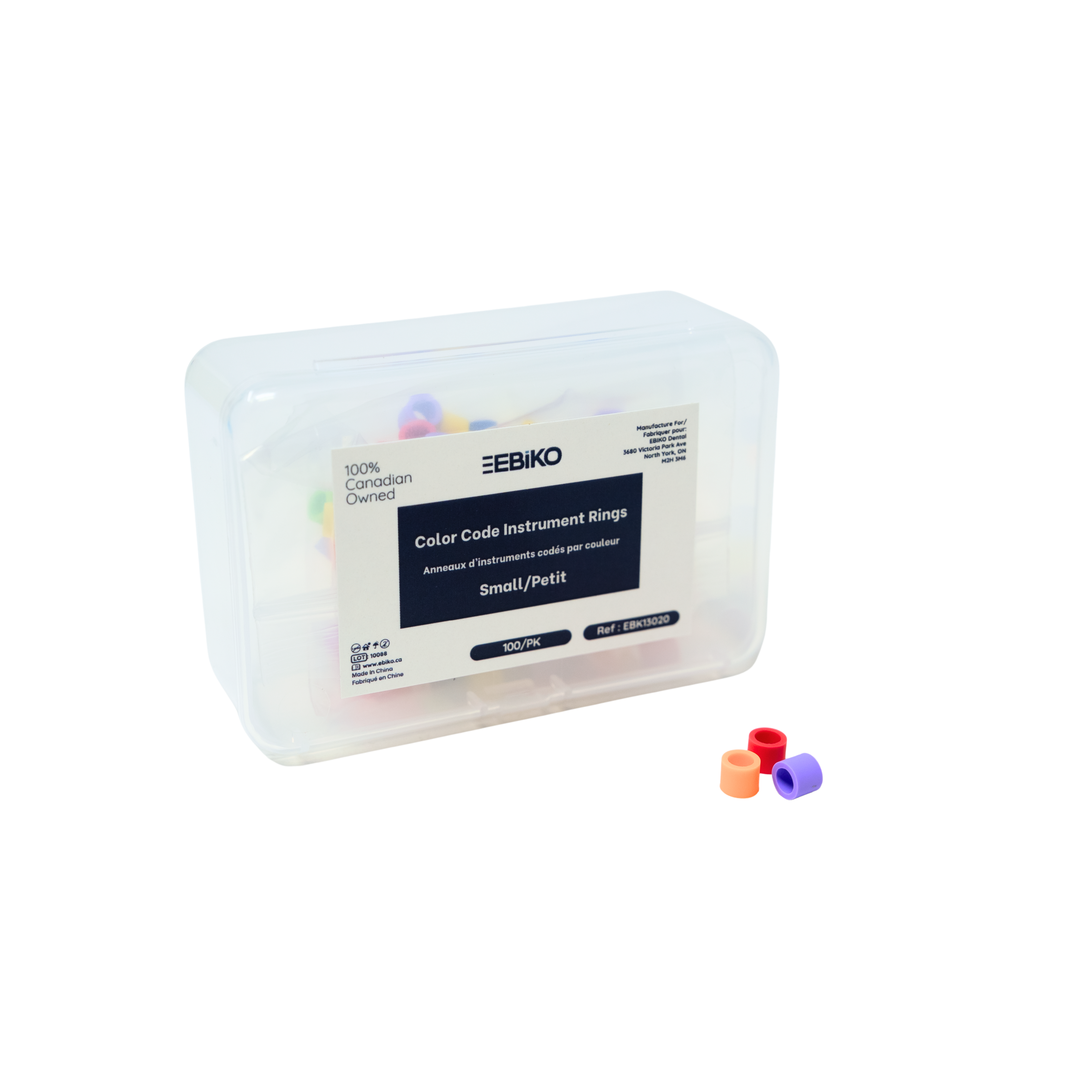 ebiko color code instrument rings small dental silicone rings 100 pack ebk13020 close up