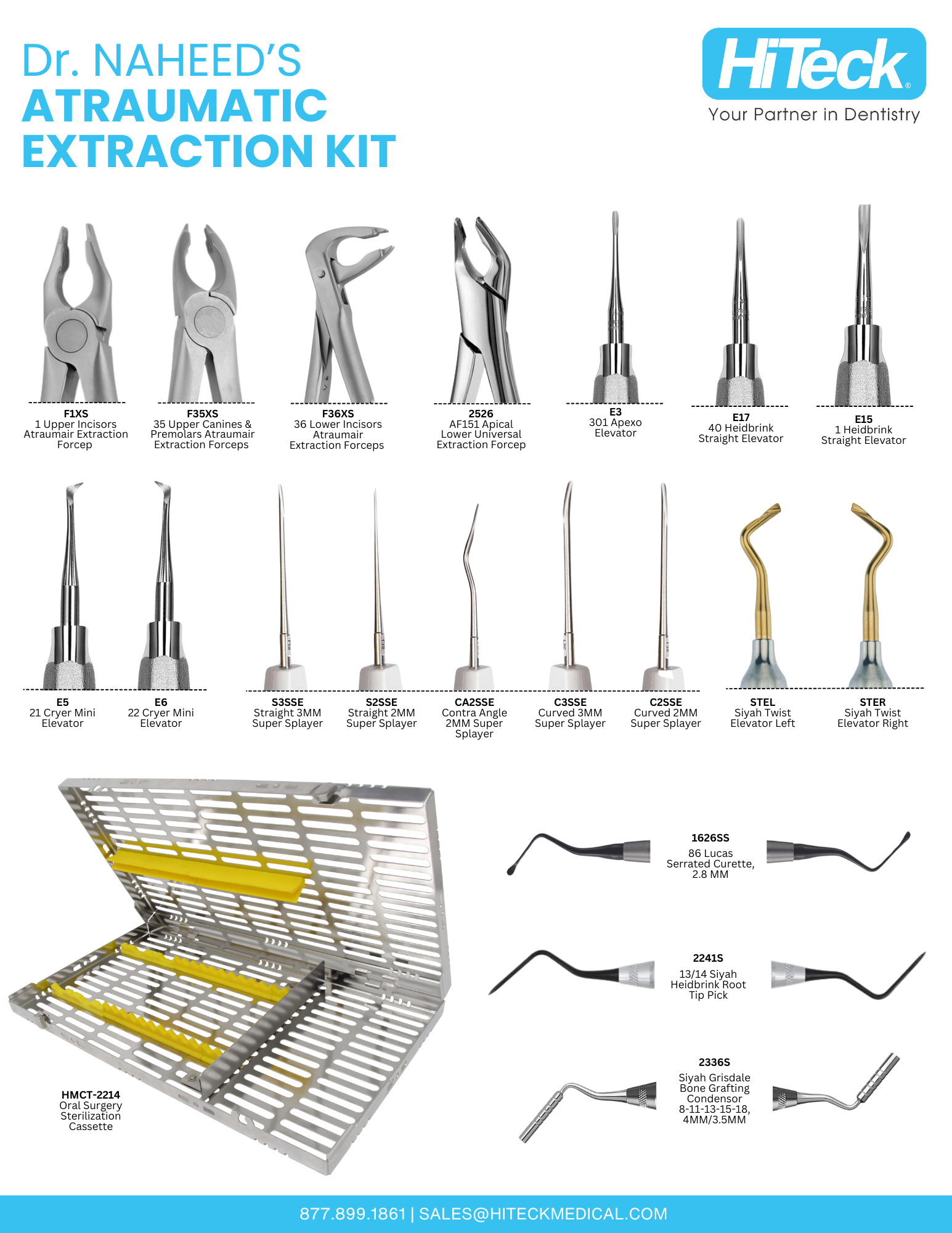 Dr. Naheed's Atraumatic Extraction Kit - HiTeck Medical Instruments