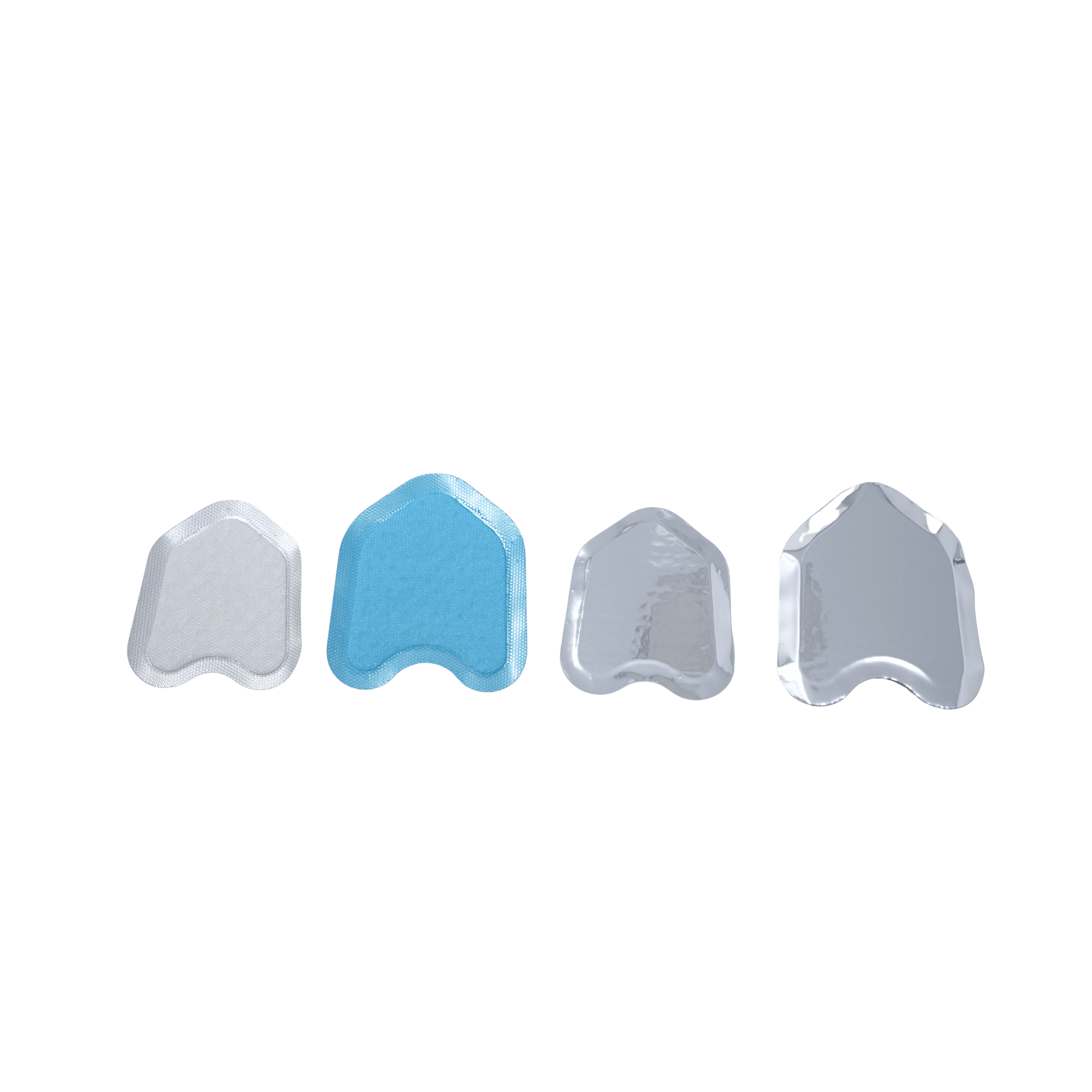 EBIKO dry angle saliva absorbent pads fanned to show the absorbent surface, 50 per box