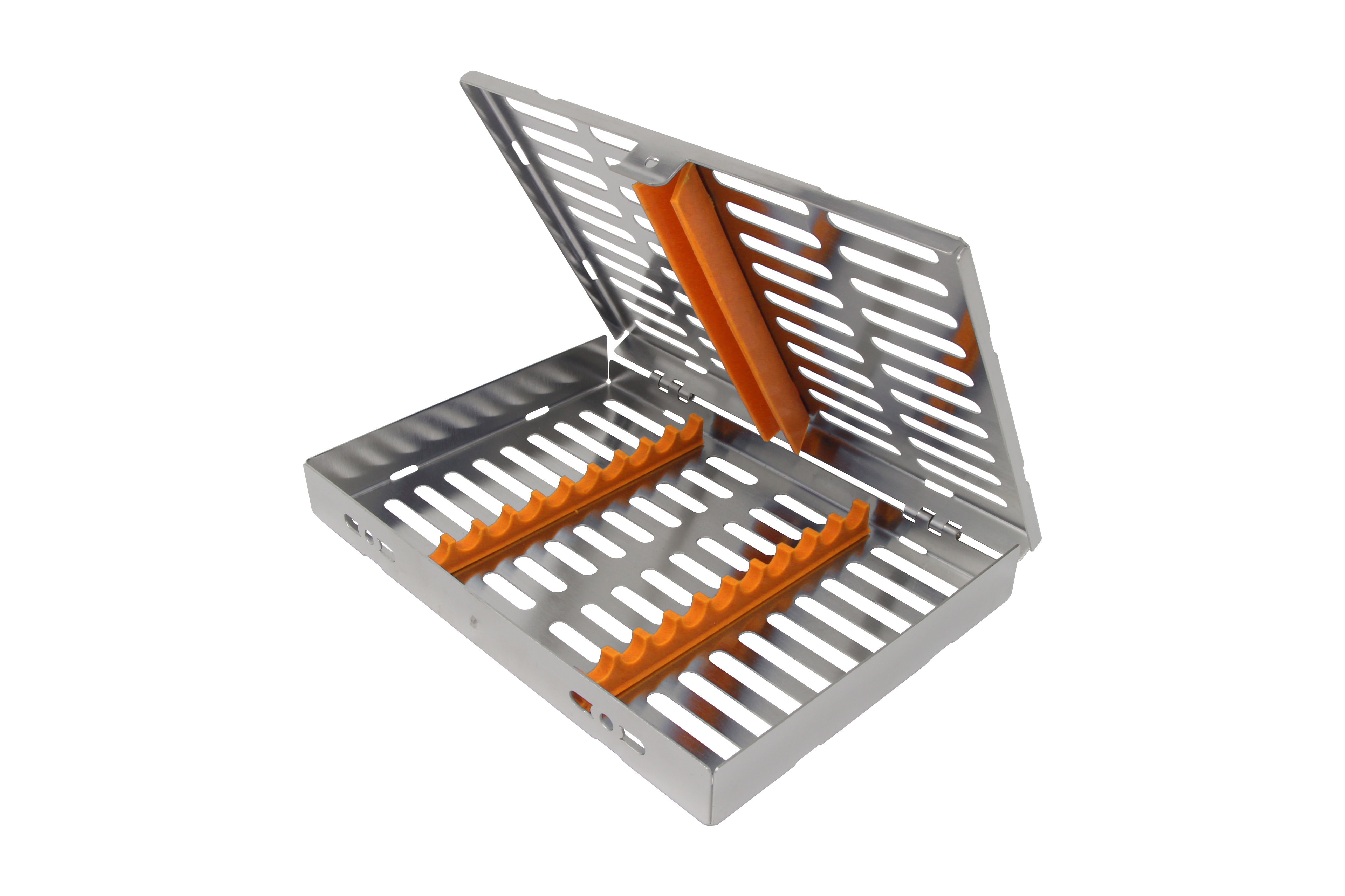 Sterilization Cassette for 10 Instruments - 180x130x22, W/O Lock, Non Detatchable - HiTeck Medical Instruments