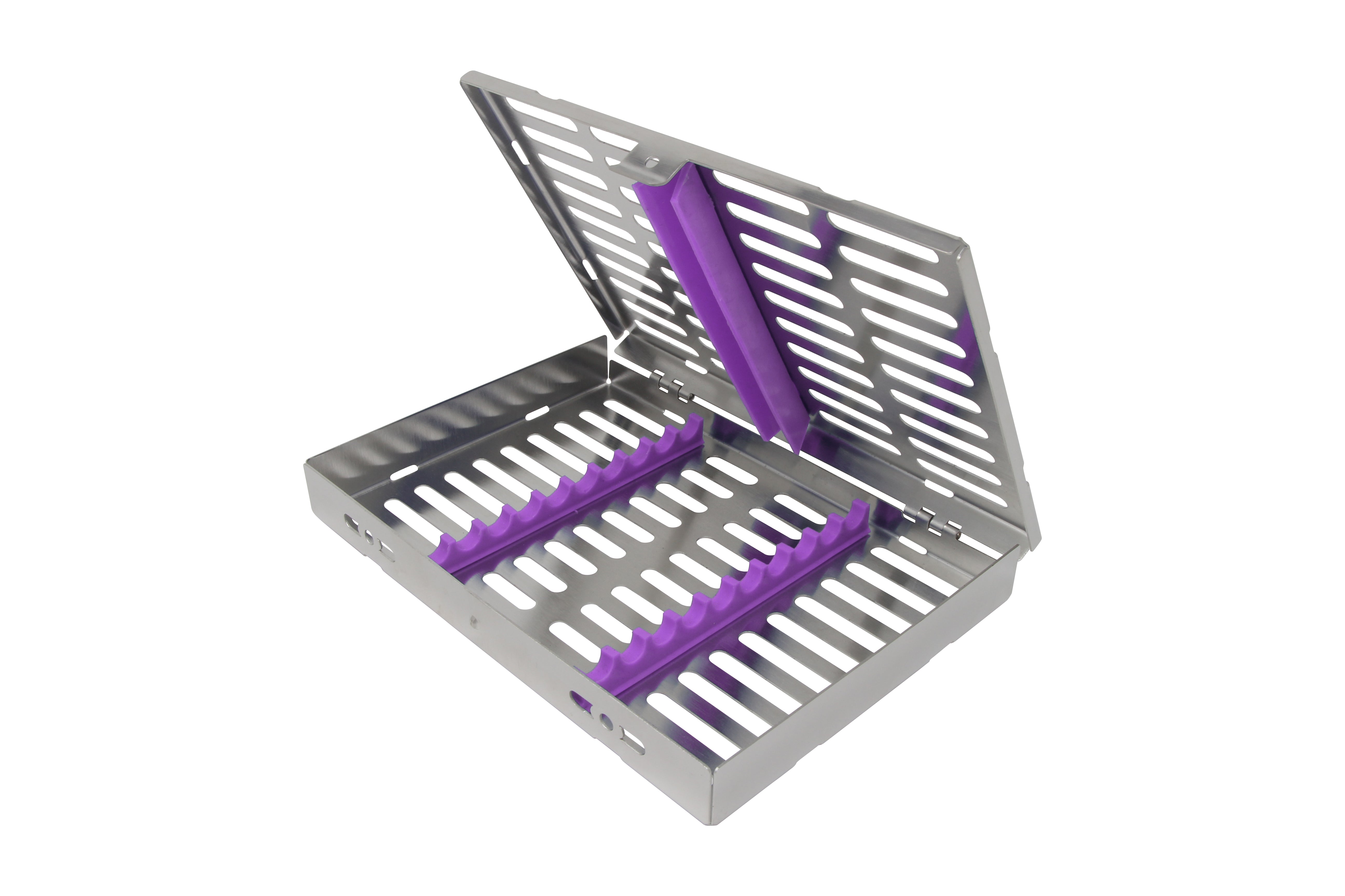 Sterilization Cassette for 10 Instruments - 180x130x22, W/O Lock, Non Detatchable - HiTeck Medical Instruments