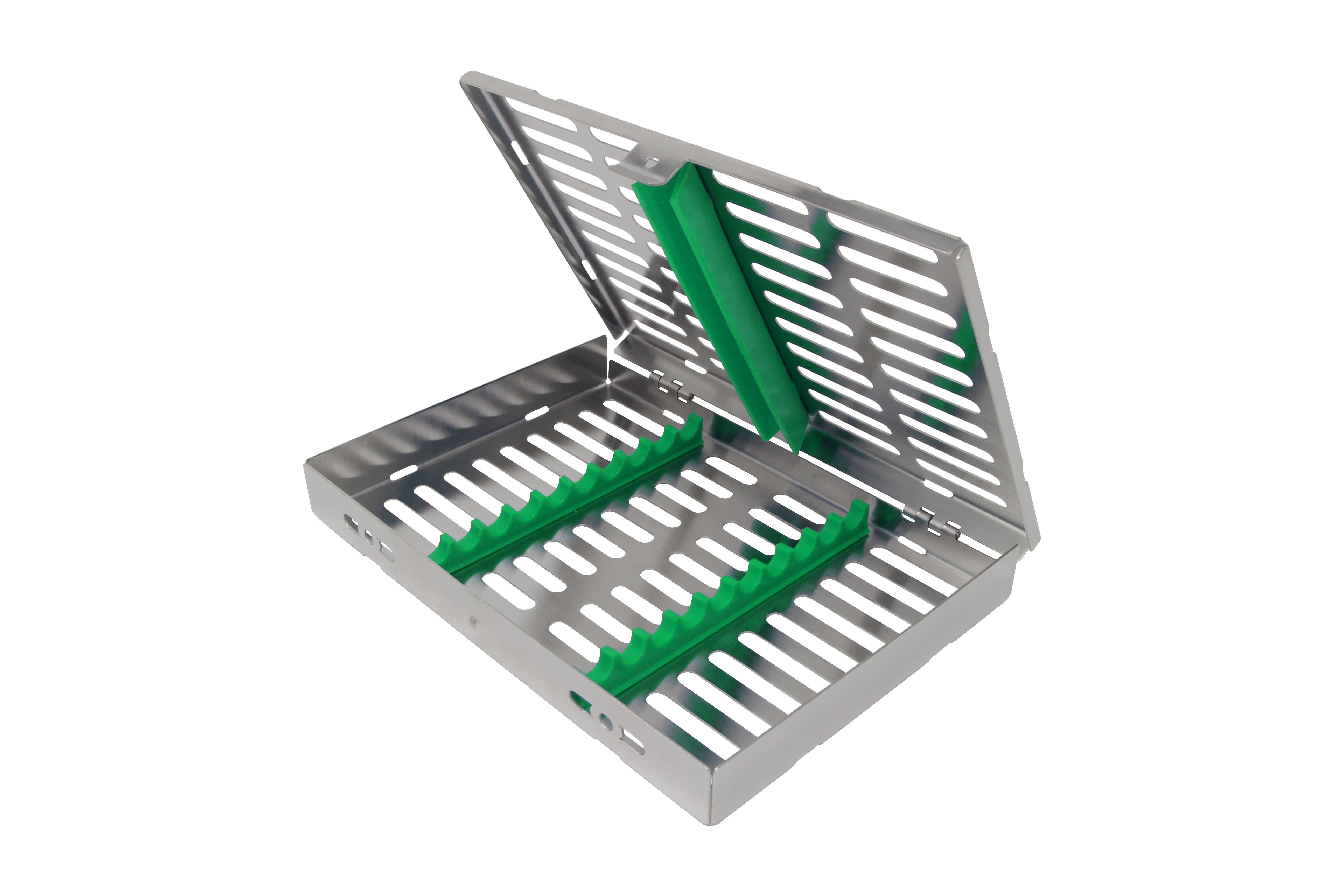 Sterilization Cassette for 10 Instruments - 180x130x22, W/O Lock, Non Detatchable - HiTeck Medical Instruments