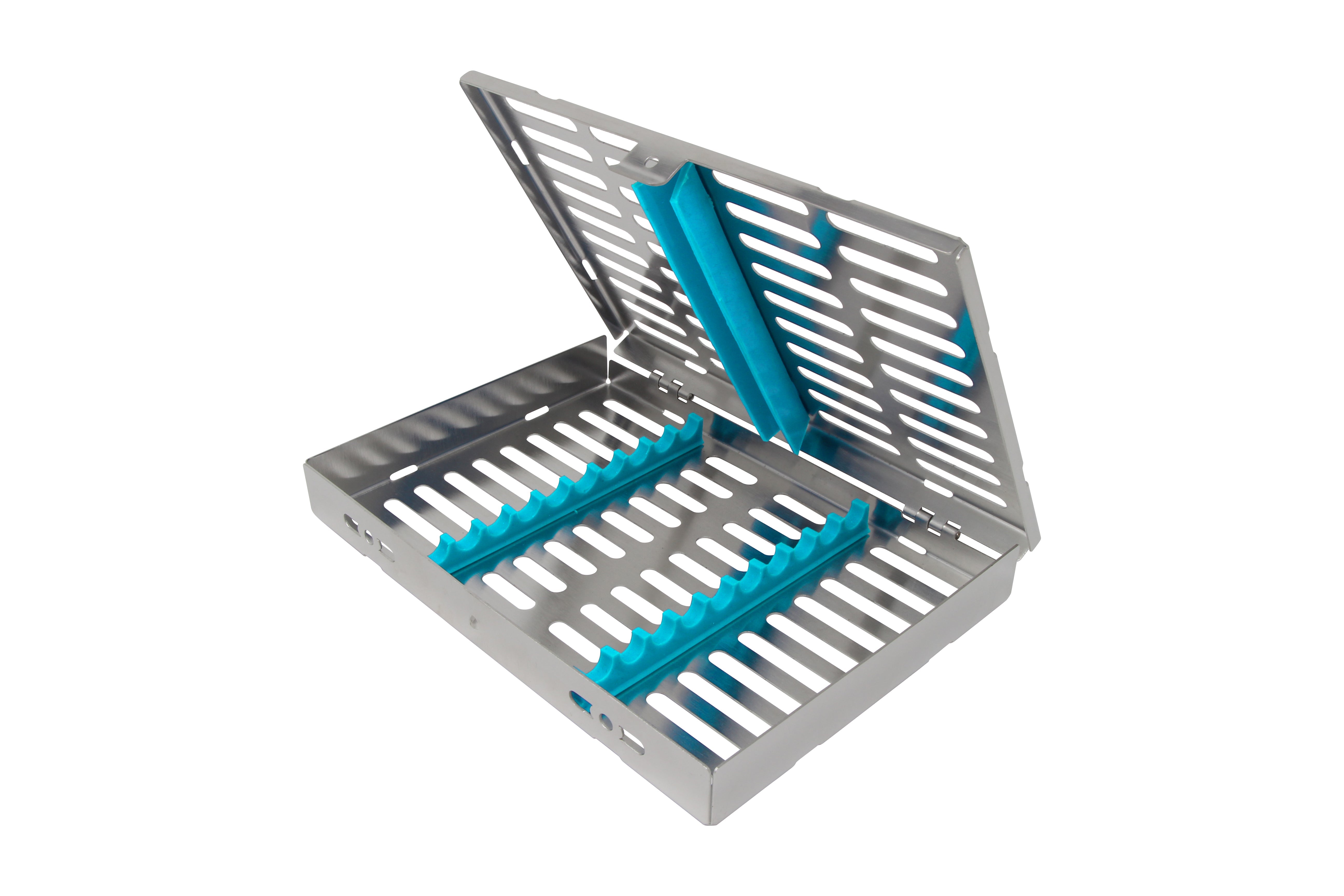 Sterilization Cassette for 10 Instruments - 180x130x22, W/O Lock, Non Detatchable - HiTeck Medical Instruments