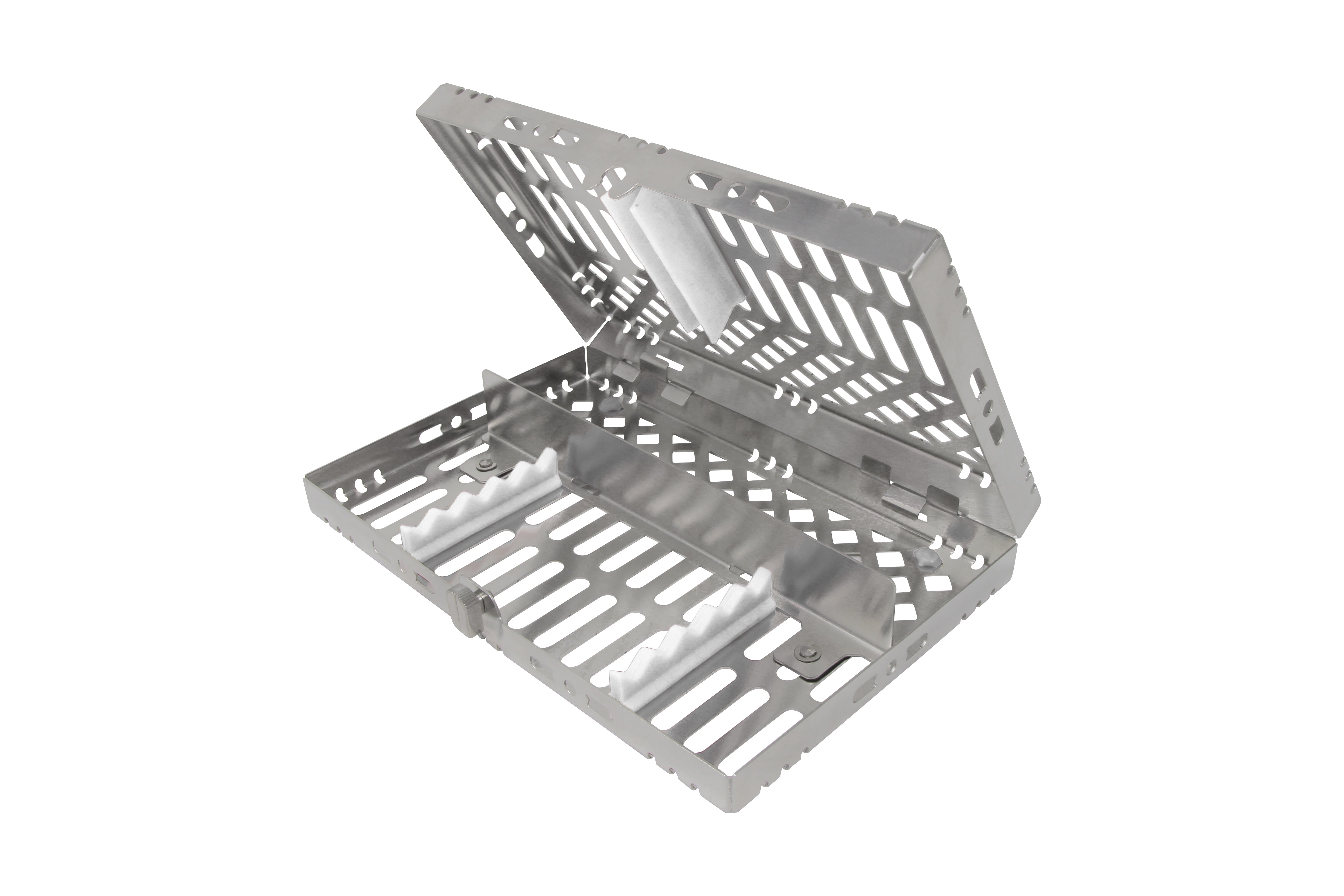 Sterilization Cassette for 5 Instruments, With Adjustable Accessory Area - 202x130x30, Detachable - HiTeck Medical Instruments