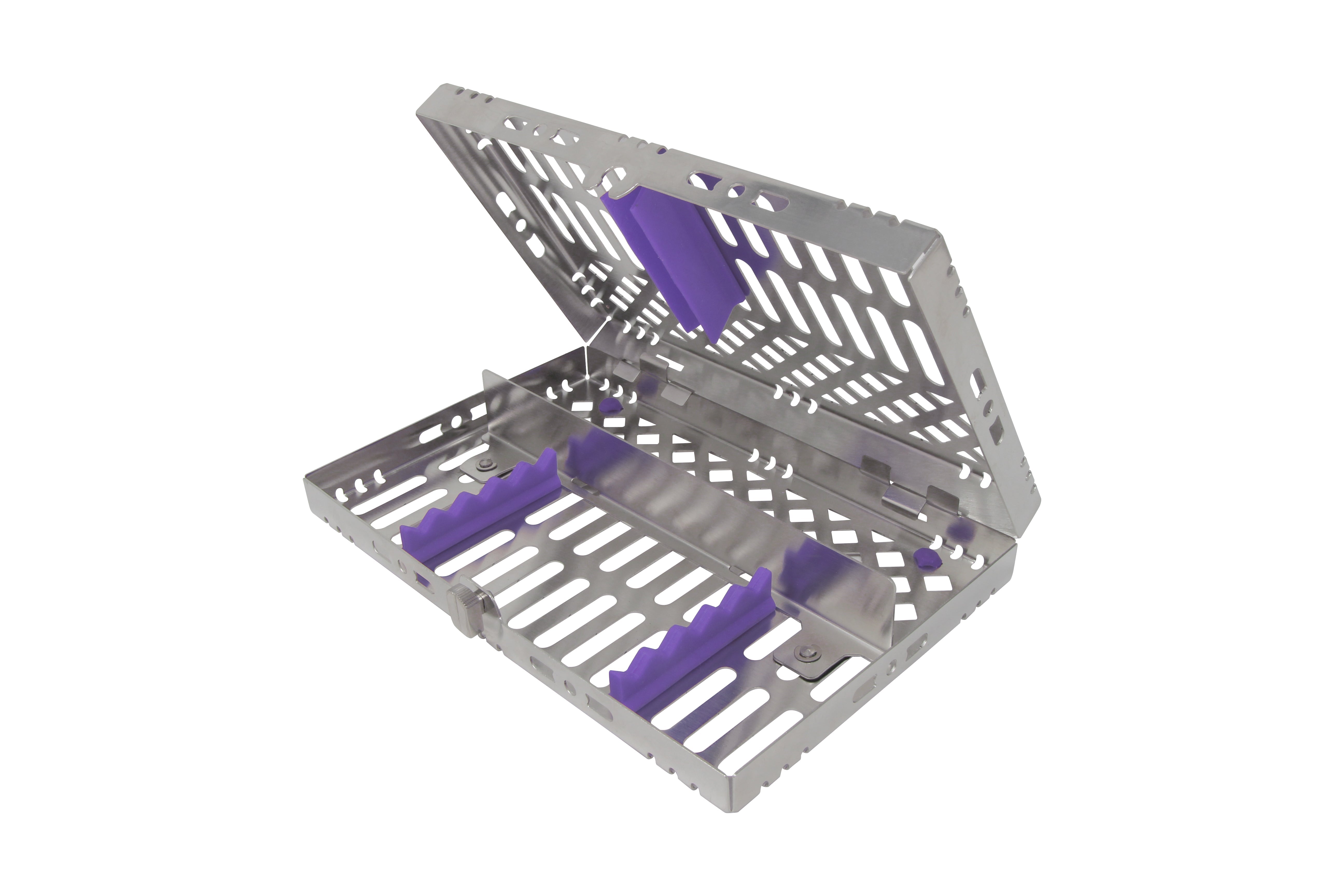 Sterilization Cassette for 5 Instruments, With Adjustable Accessory Area - 202x130x30, Detachable - HiTeck Medical Instruments