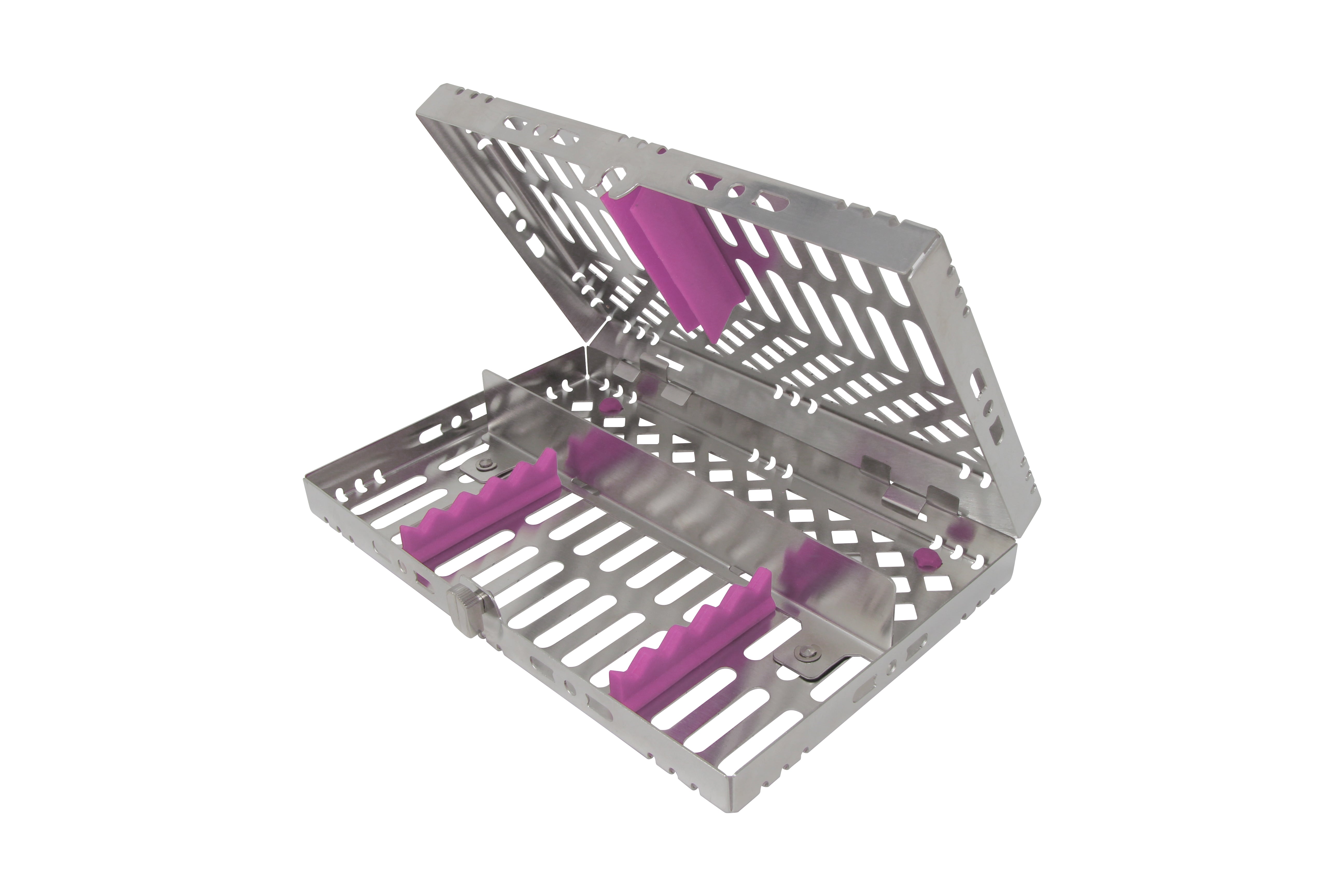 Sterilization Cassette for 5 Instruments, With Adjustable Accessory Area - 202x130x30, Detachable - HiTeck Medical Instruments