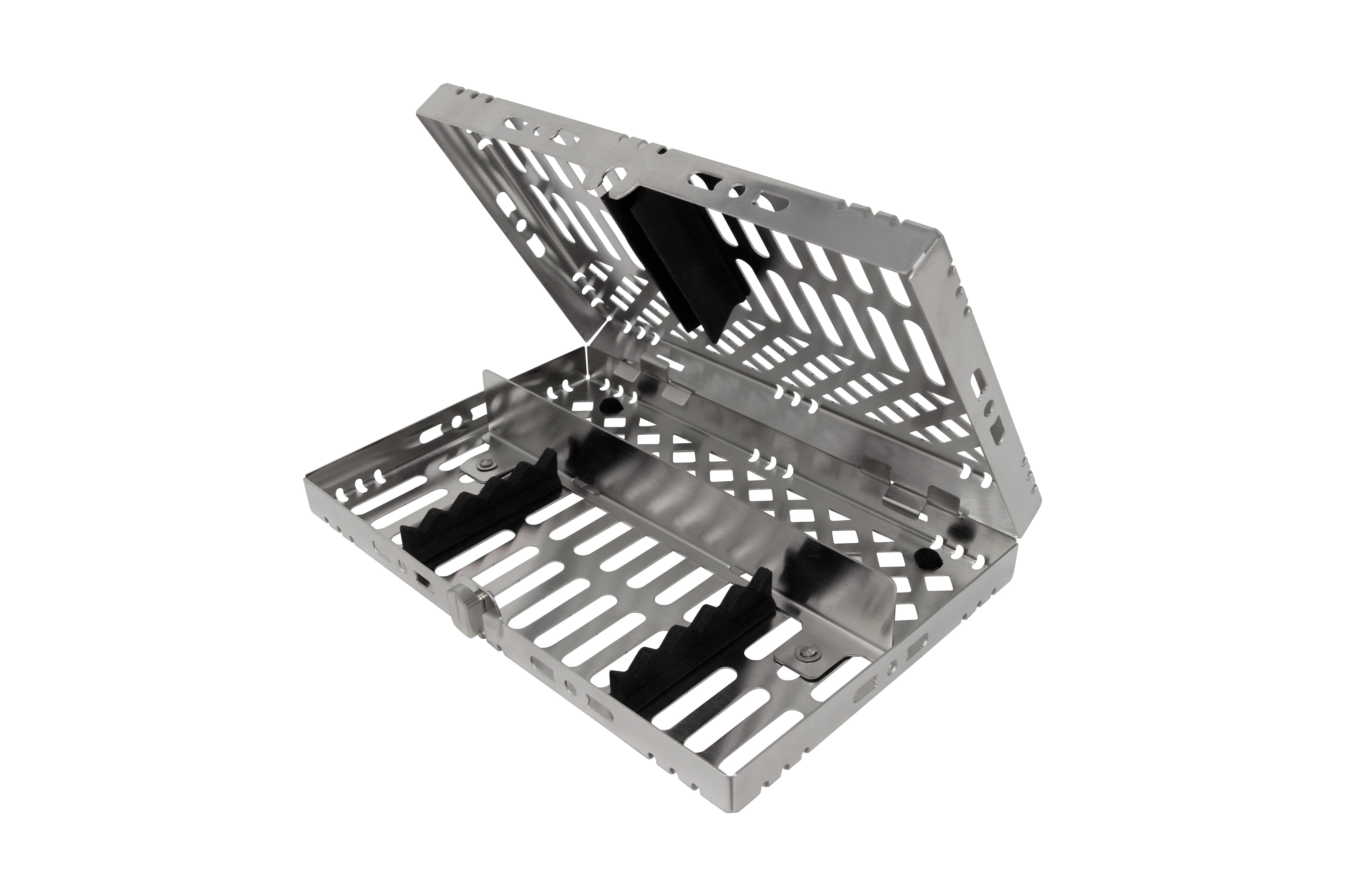 Sterilization Cassette for 5 Instruments, With Adjustable Accessory Area - 202x130x30, Detachable - HiTeck Medical Instruments