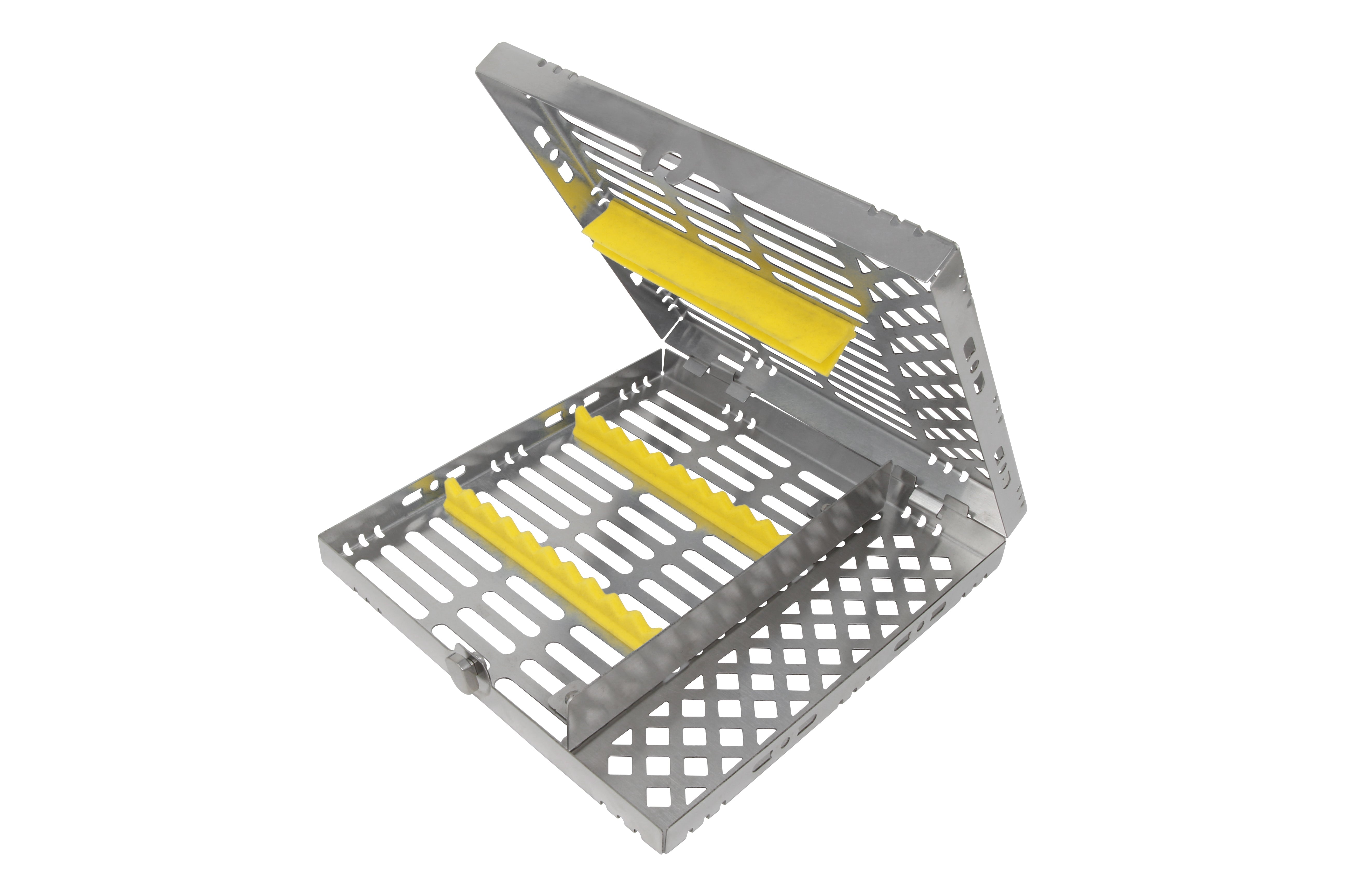 Sterilization Cassette for 10 Instruments, With Adjustable Accessory Area - 202x195x30 MM, Detachable - HiTeck Medical Instruments