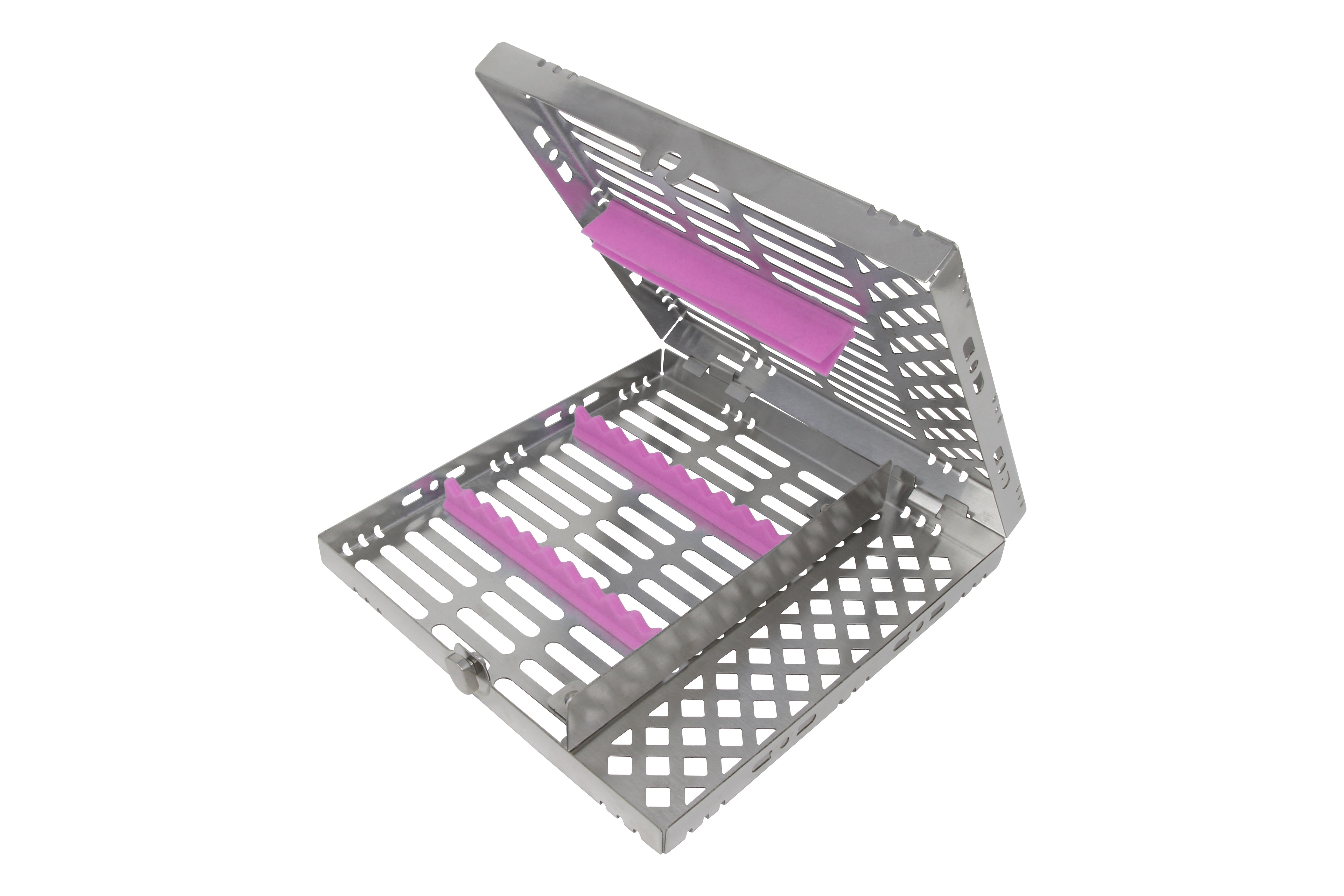 Sterilization Cassette for 10 Instruments, With Adjustable Accessory Area - 202x195x30 MM, Detachable - HiTeck Medical Instruments