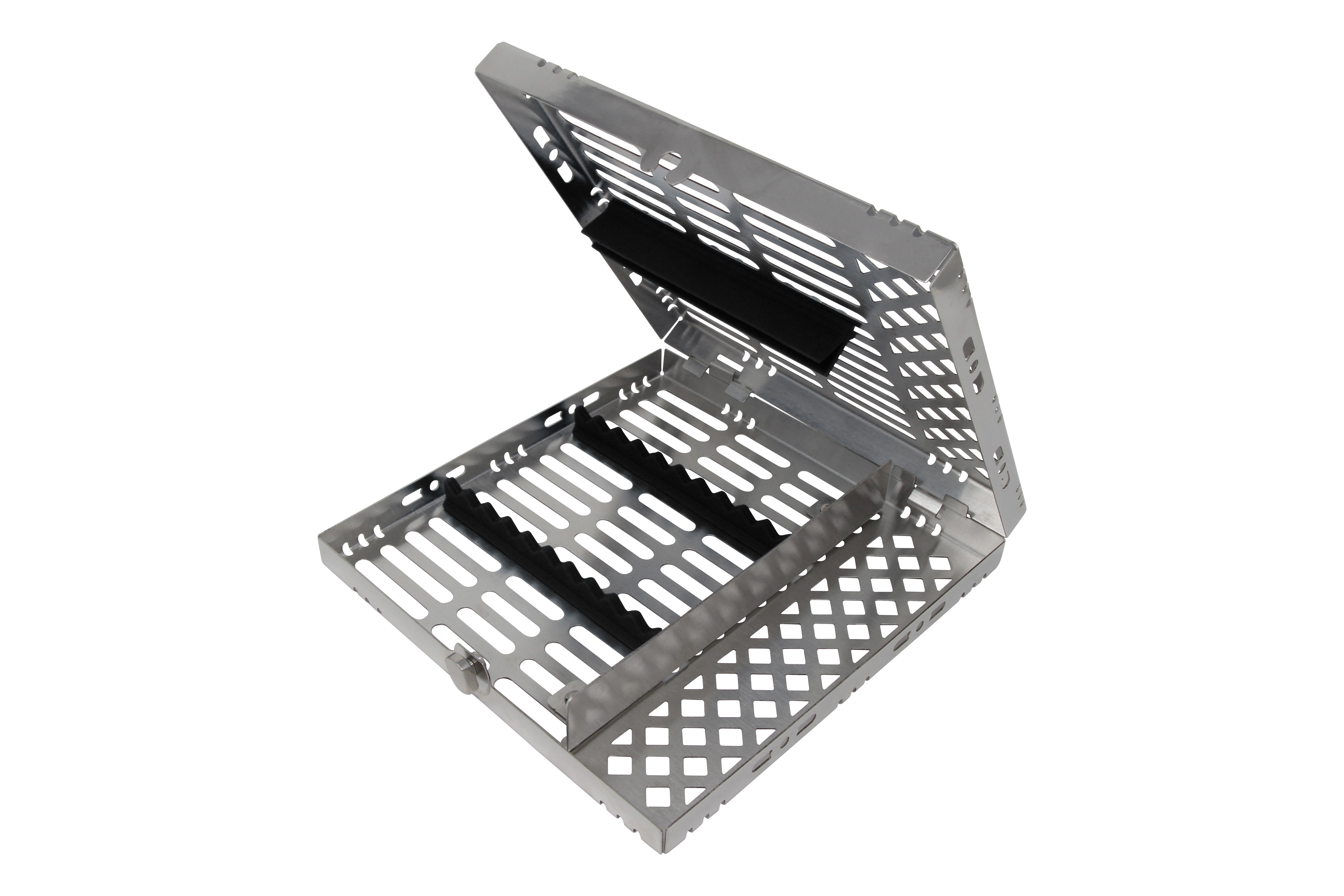 Sterilization Cassette for 10 Instruments, With Adjustable Accessory Area - 202x195x30 MM, Detachable - HiTeck Medical Instruments