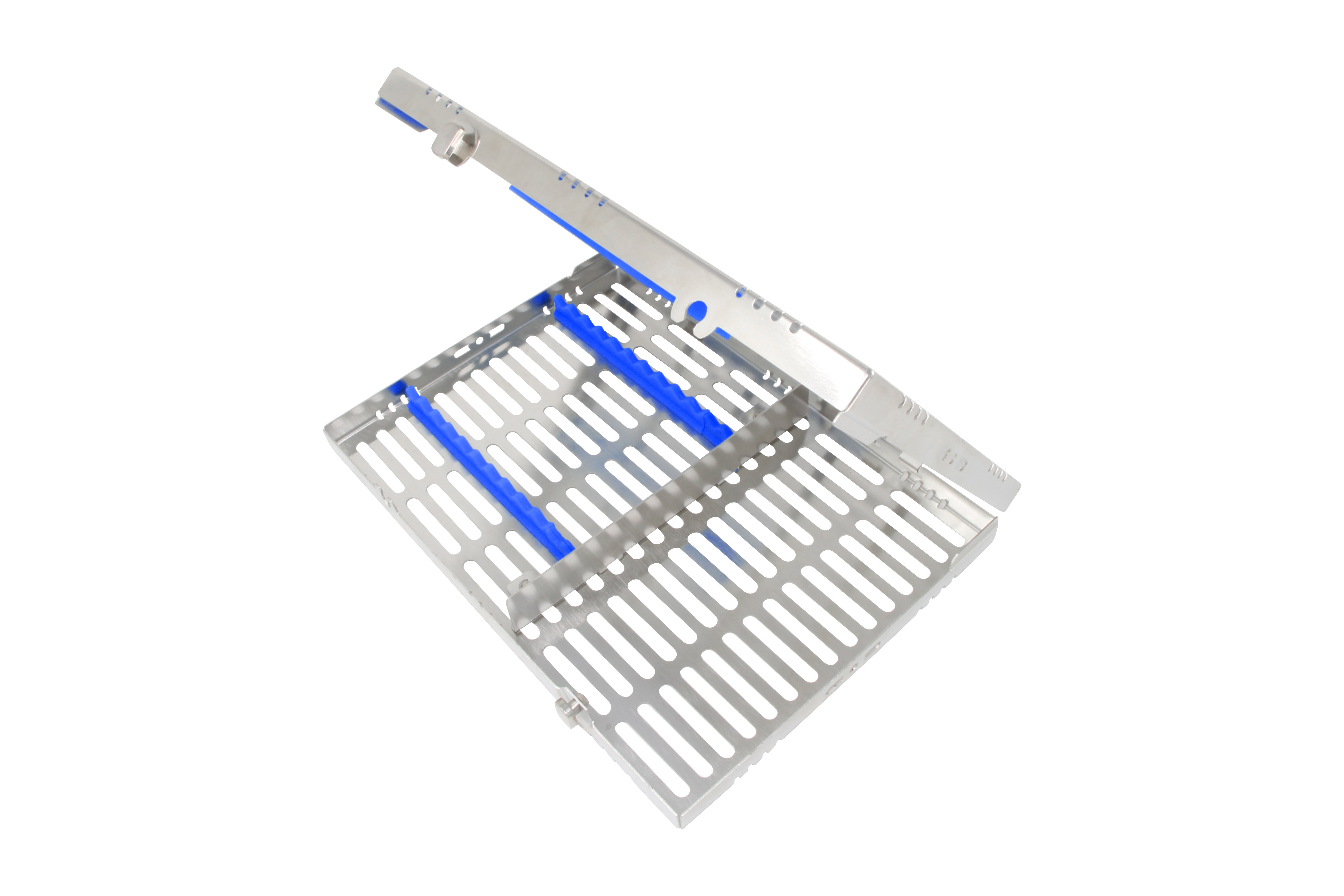 Sterilization Cassette for 12 Instruments, With Accessory Area, Detatchable - 280X202X30MM - HiTeck Medical Instruments