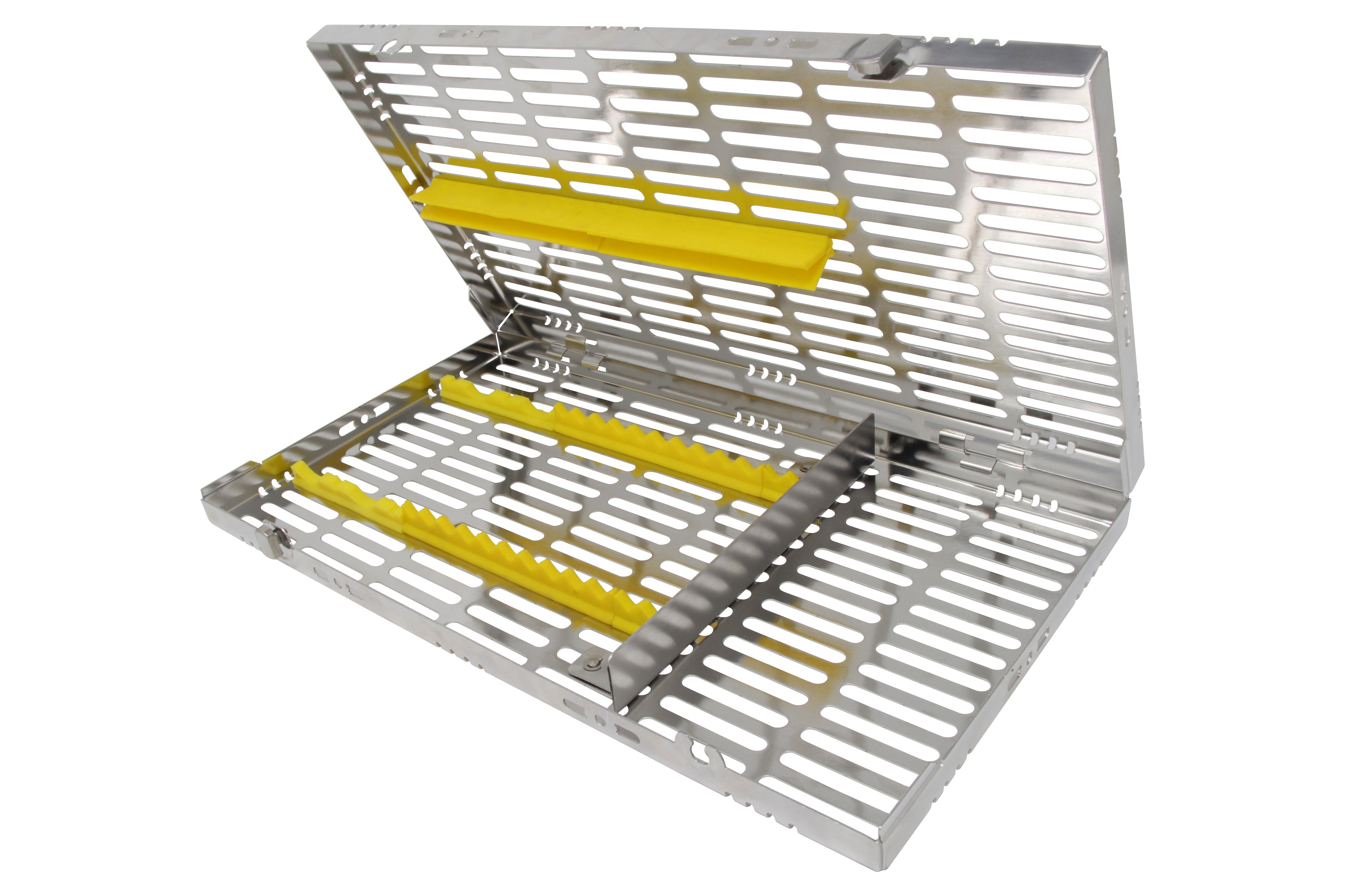 Sterilization Cassette for 16 Instruments (4 Elevators), With Adjustable Accessory Area, Oral Surgery Set Up - 370*202*30 MM - HiTeck Medical Instruments