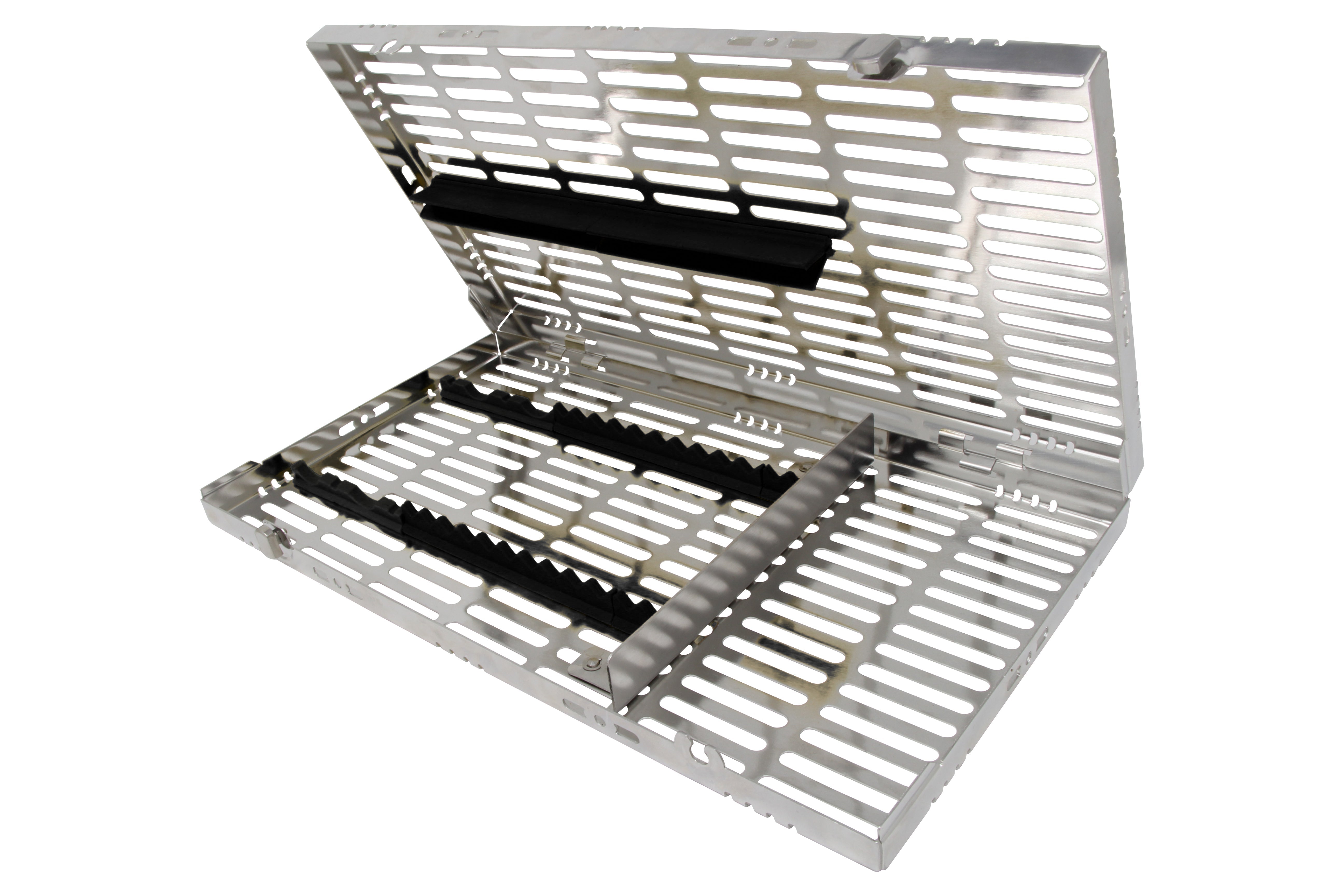 Sterilization Cassette for 16 Instruments (4 Elevators), With Adjustable Accessory Area, Oral Surgery Set Up - 370*202*30 MM - HiTeck Medical Instruments