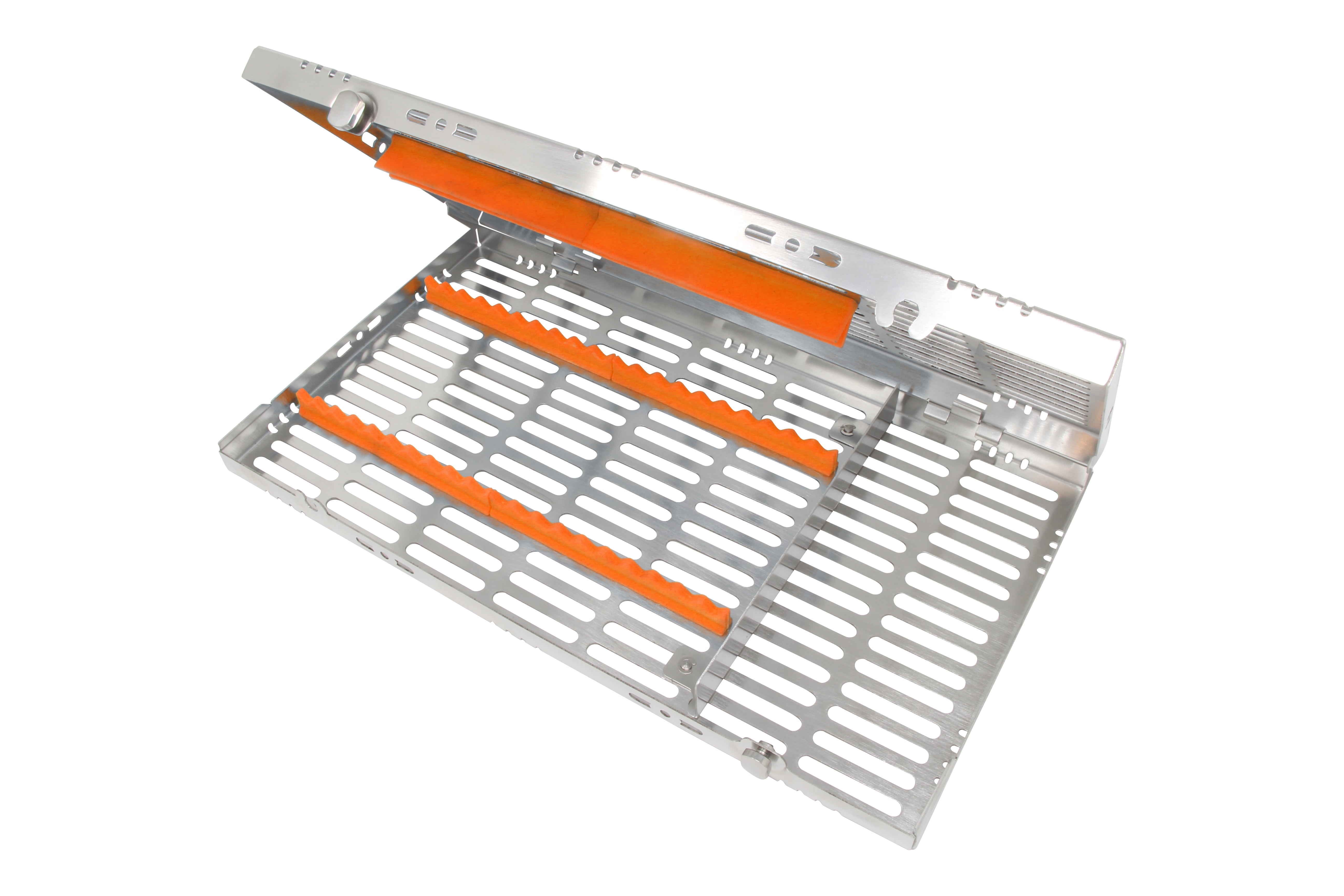 Sterilization Cassette for 20 Instruments, With Adjustable Accessory Area - 370x202x30, Detachable - HiTeck Medical Instruments