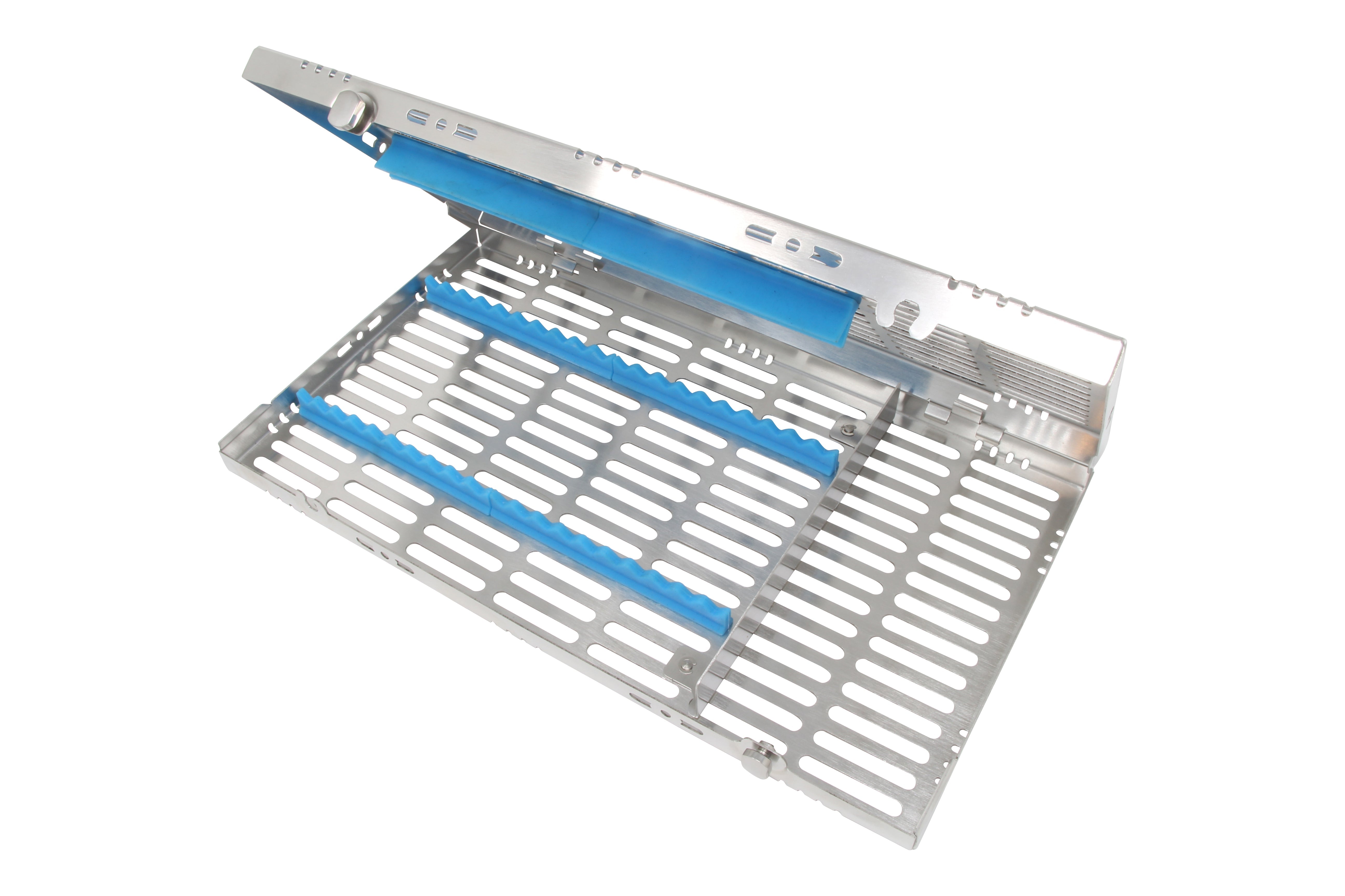 Sterilization Cassette for 20 Instruments, With Adjustable Accessory Area - 370x202x30, Detachable - HiTeck Medical Instruments