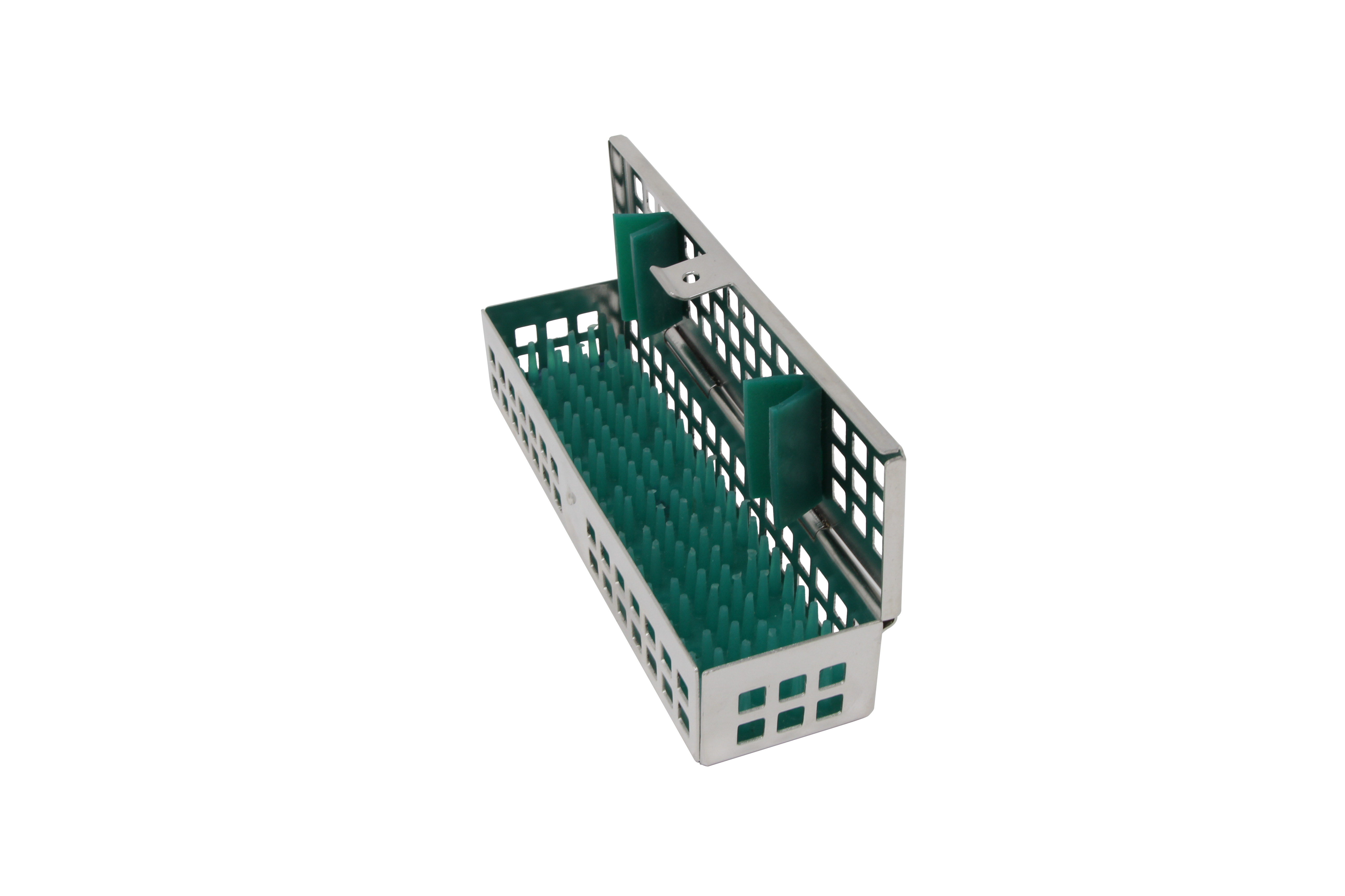 Sterilization Cassette for Clamps, Small Parts & Handpieces, With Silicone Mat - 150x40x30, Non Detachable - HiTeck Medical Instruments