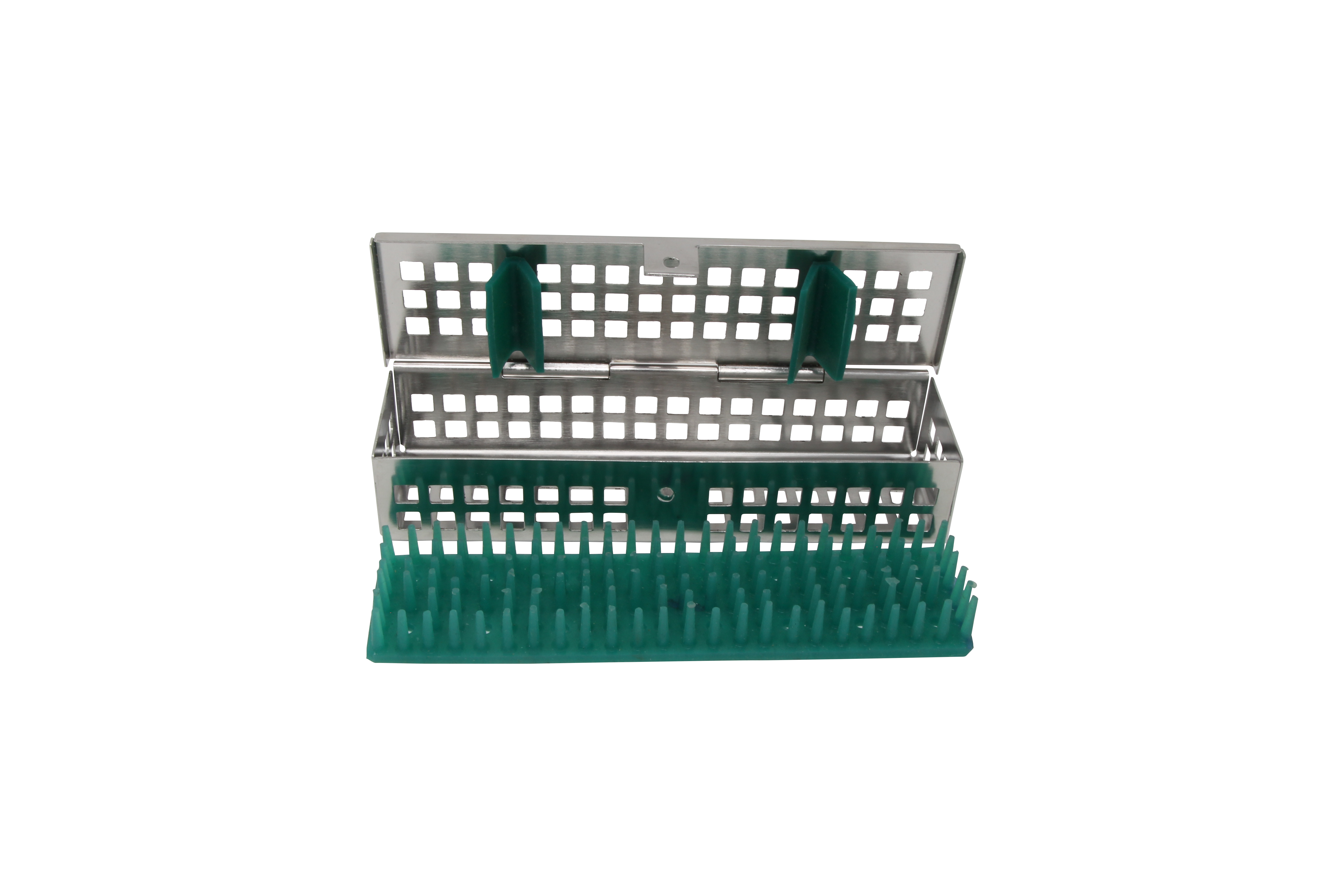 Sterilization Cassette for Clamps, Small Parts & Handpieces, With Silicone Mat - 150x40x30, Non Detachable - HiTeck Medical Instruments