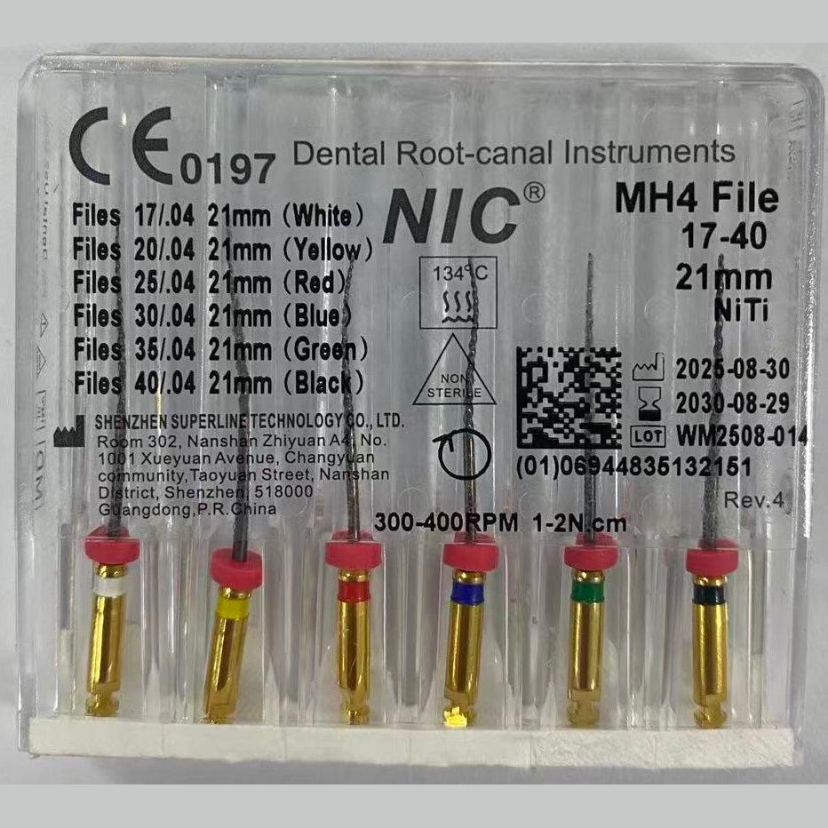 NIC MH4 File Niti 6/Pk – Rotary Endodontic File (.04 Taper) - Image 2