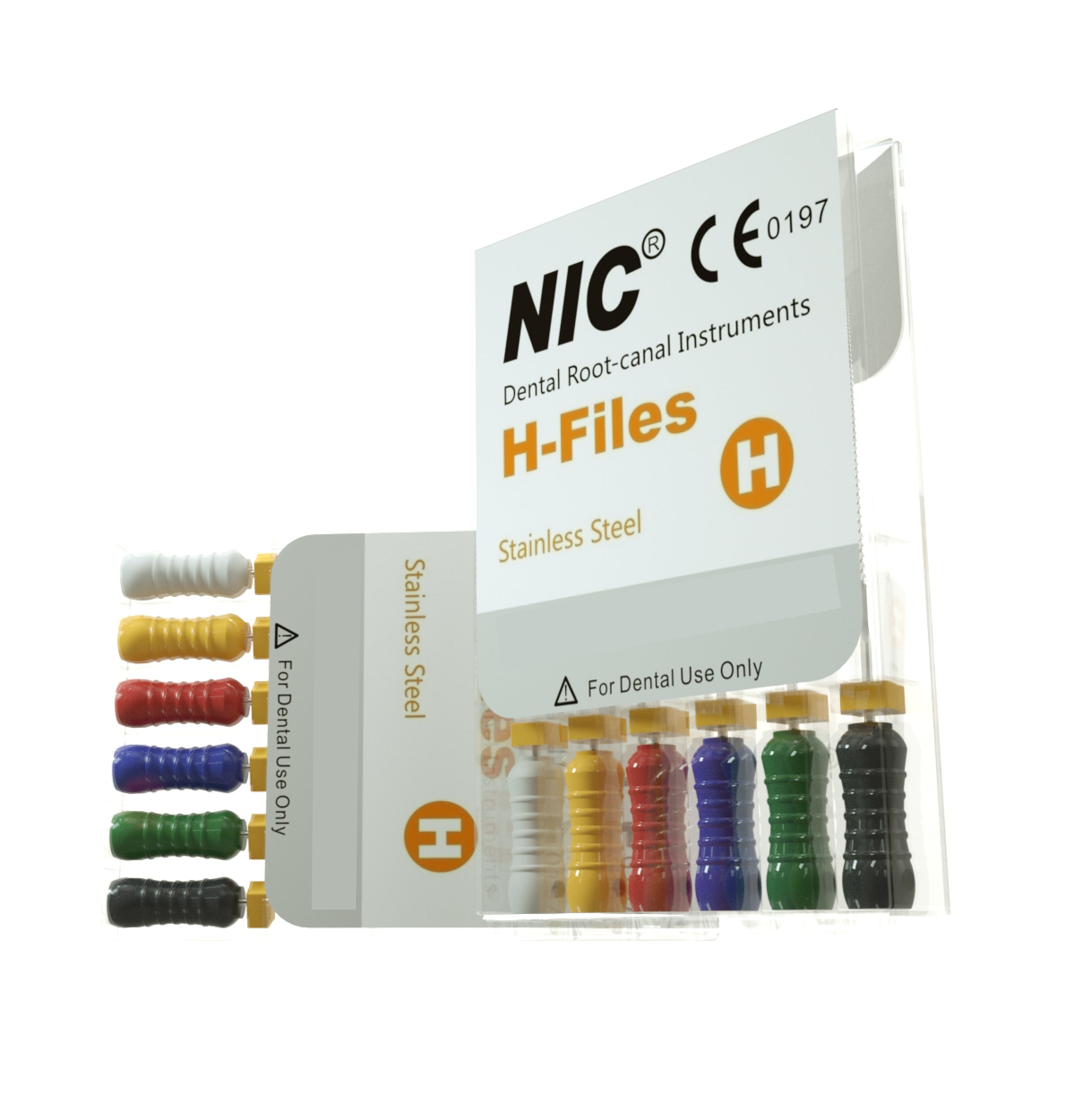 NIC Hand H-File Stainless Steel 6/Pk