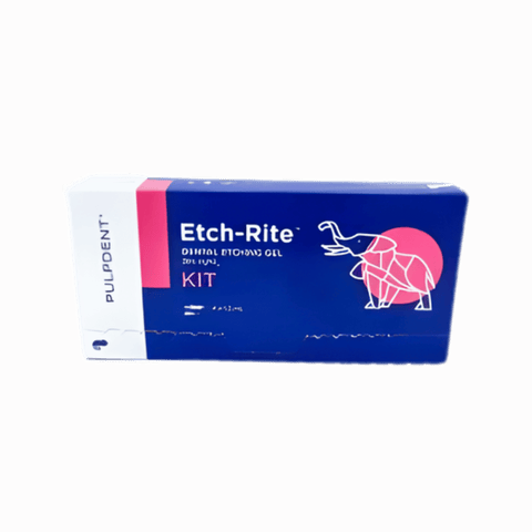 Pulpdent ETCH-RITE Dental Etching Gel – 38% Phosphoric Acid – 1.2 mL × 4 Syringes + 8 Bent Tips