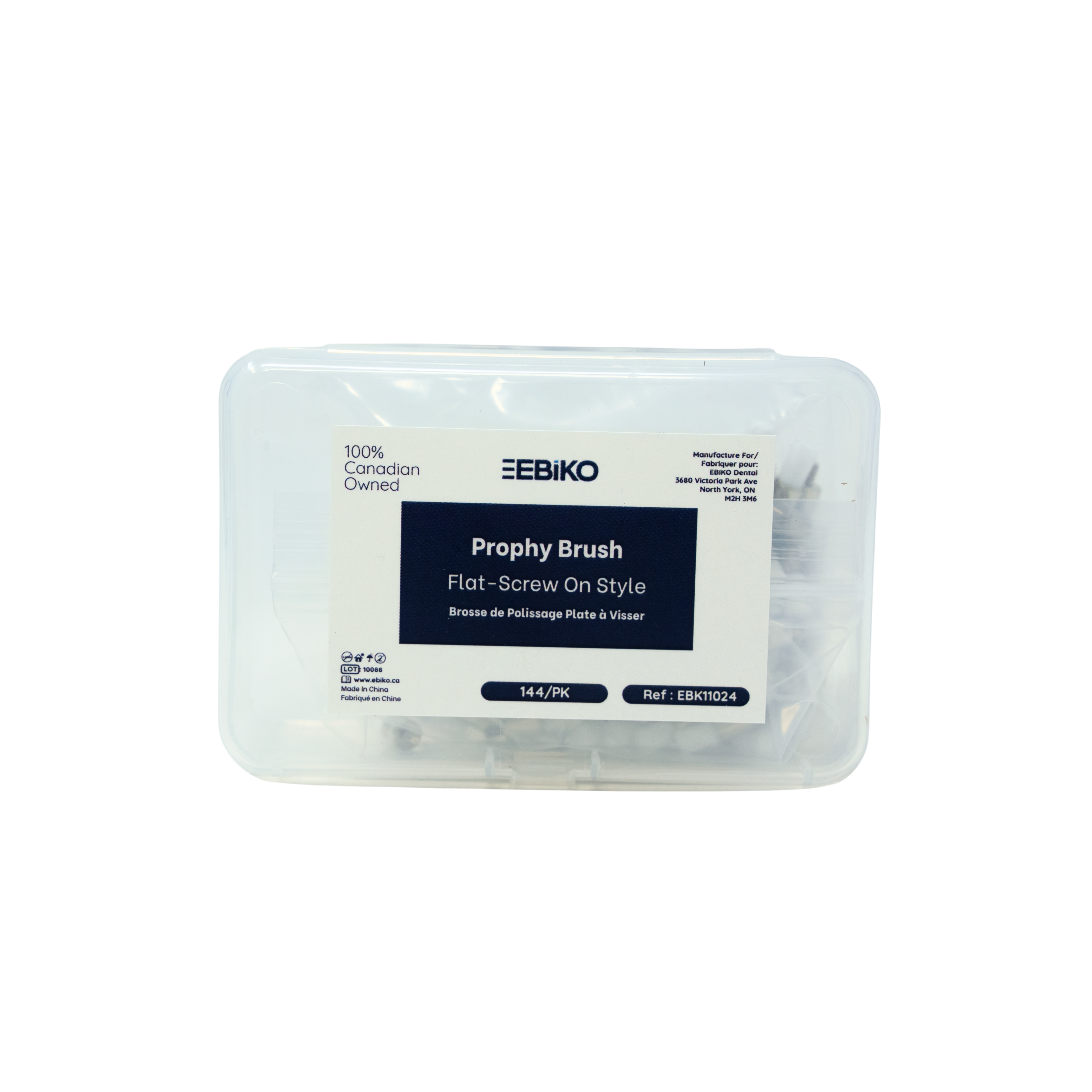 Ebiko prophy brush flat screw on style dental polishing brush 144 pack ebk11024