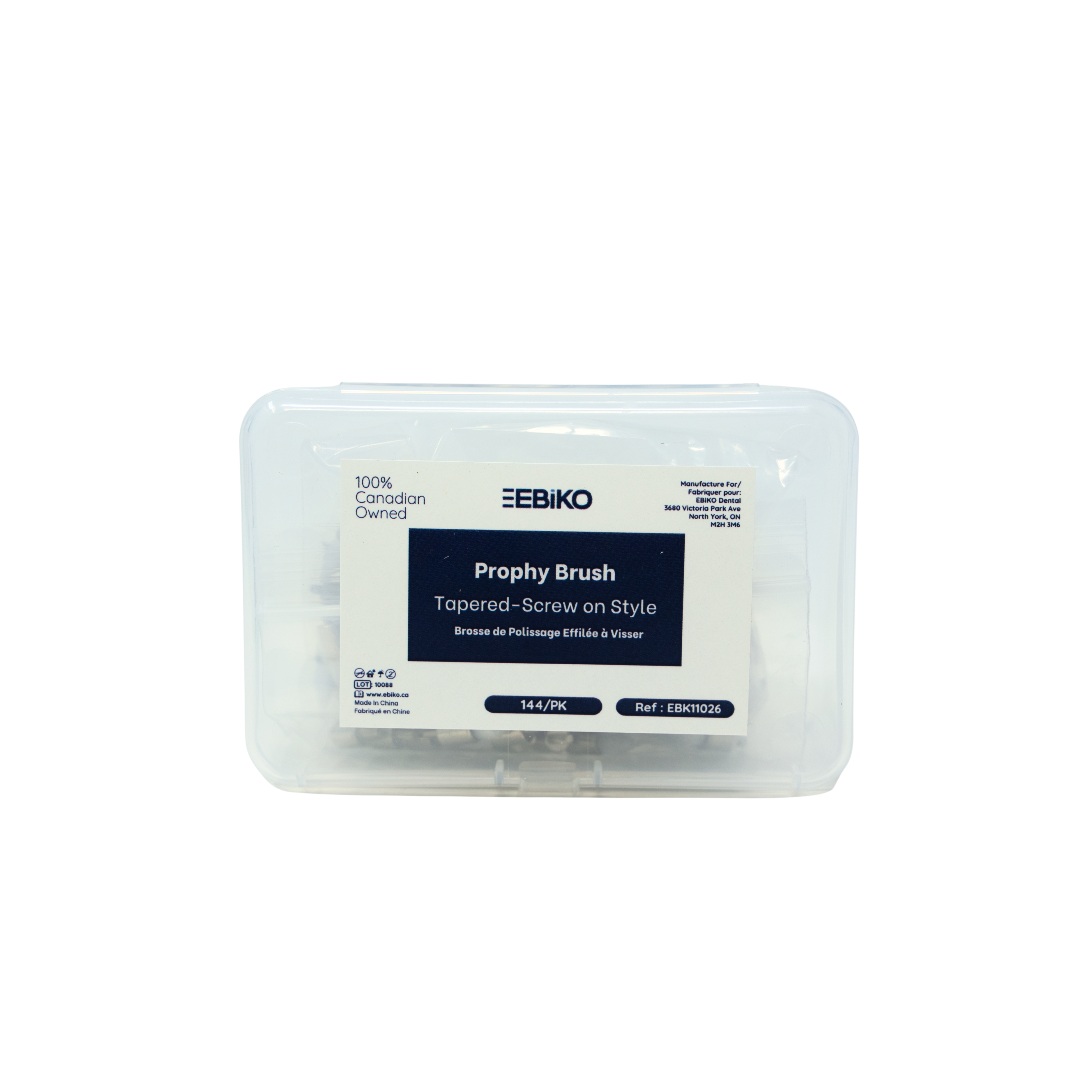 ebiko prophy brush tapered screw on style dental polishing brush 144 pack ebk11026