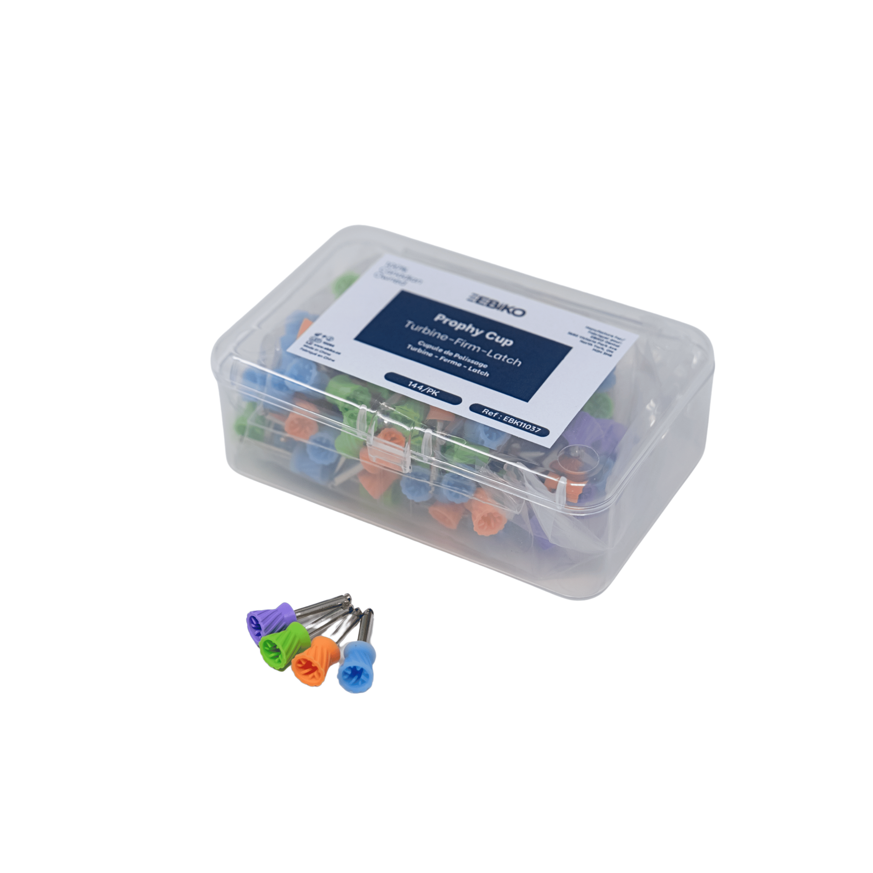 Latch prophy cups in turbine style soft cup for dental polishing