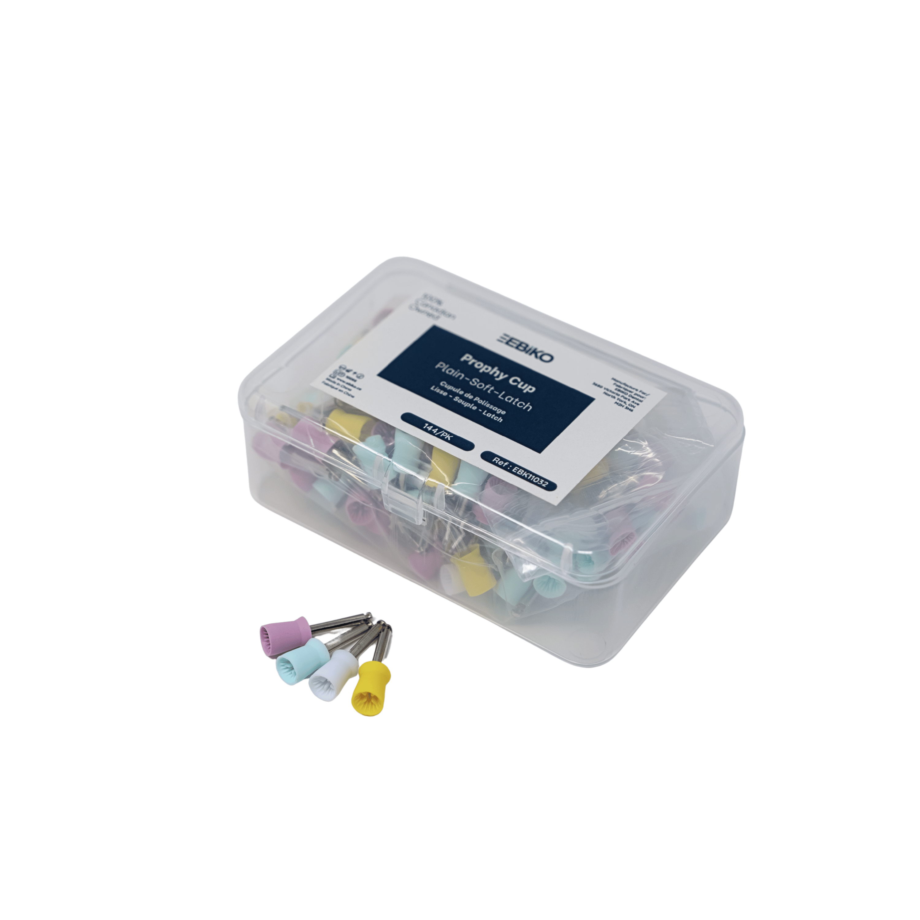Latch prophy cups in plain style soft cup for dental polishing