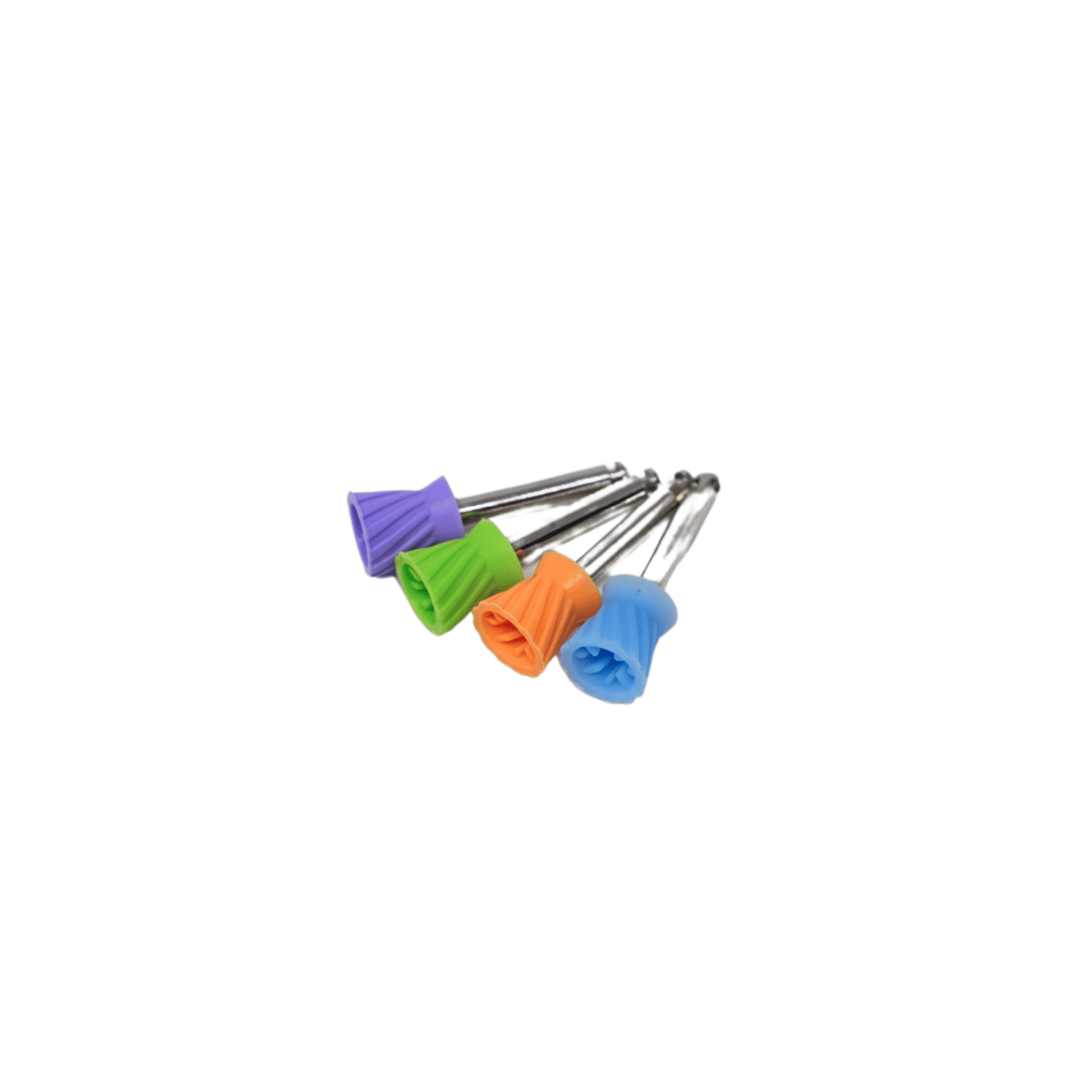 EBIKO screw-on turbine prophy cups in firm, four colour-coded webbed cups for dental polishing