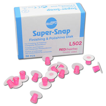 Shofu Super-Snap L502 Polishing Disks – Superfine, Double Sided, Regular Red – 50/Pack