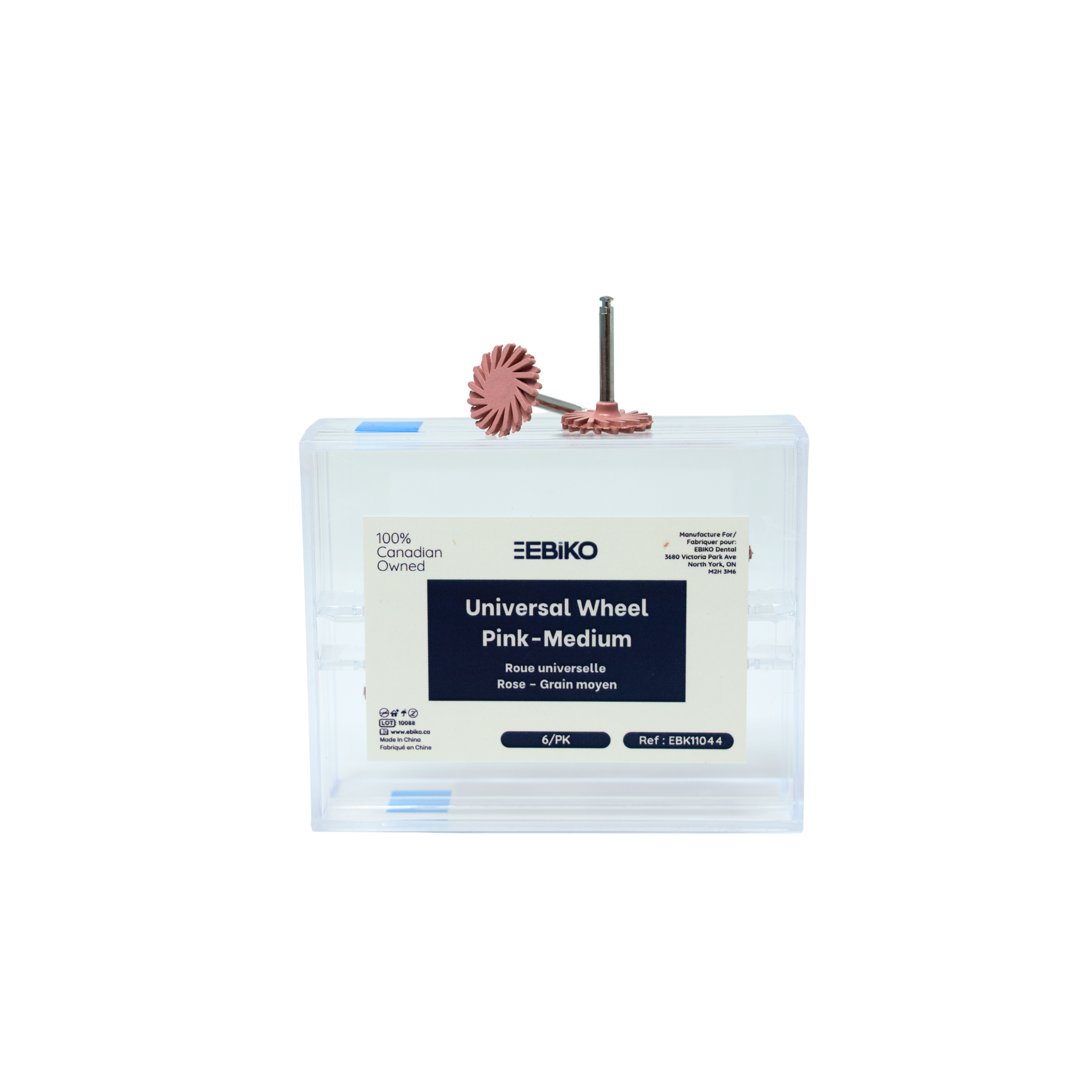 ebiko universal wheel pink medium dental polishing wheel 6 pack ebk11044