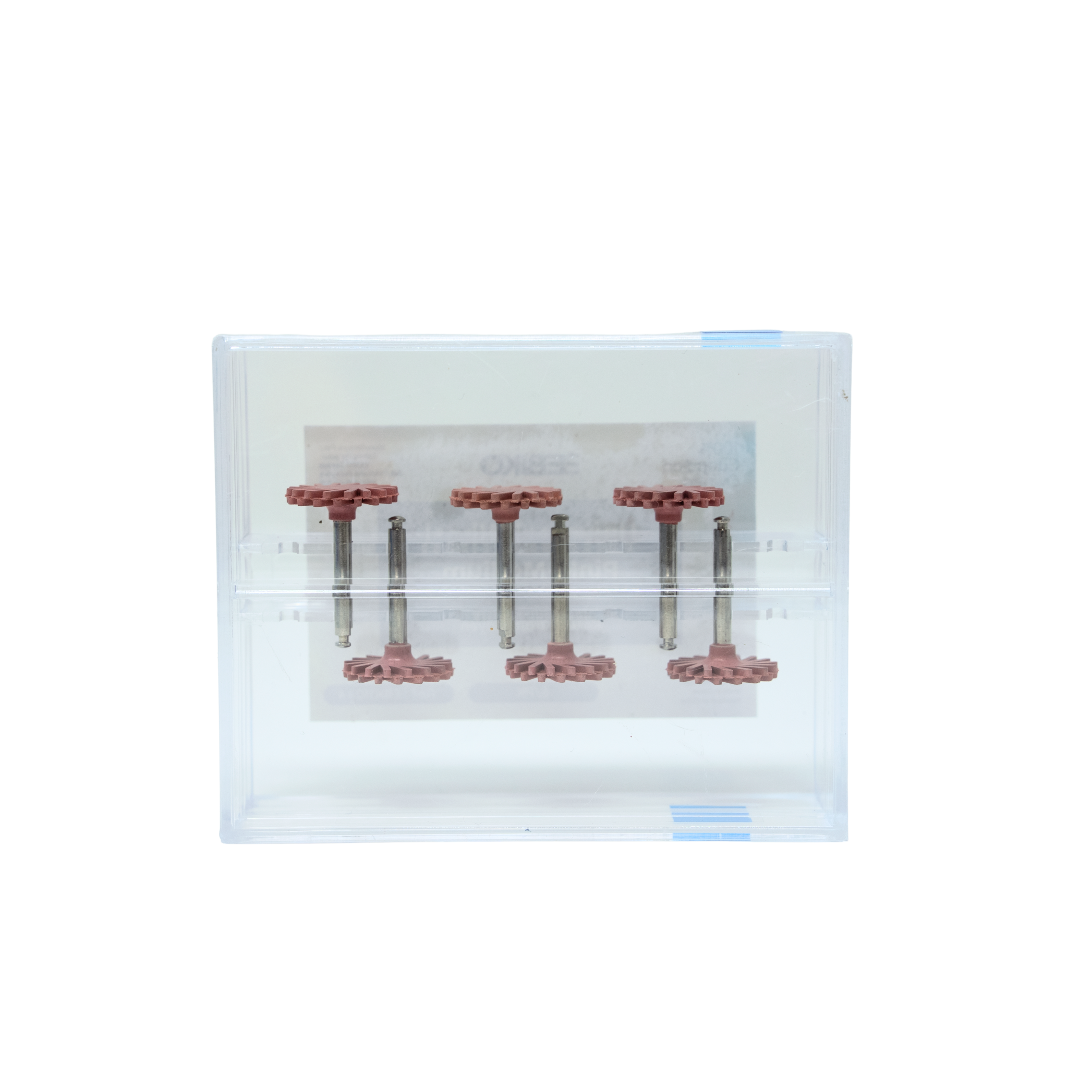 Ebiko universal wheel pink medium dental polishing wheel 6 pack in clear plastic case