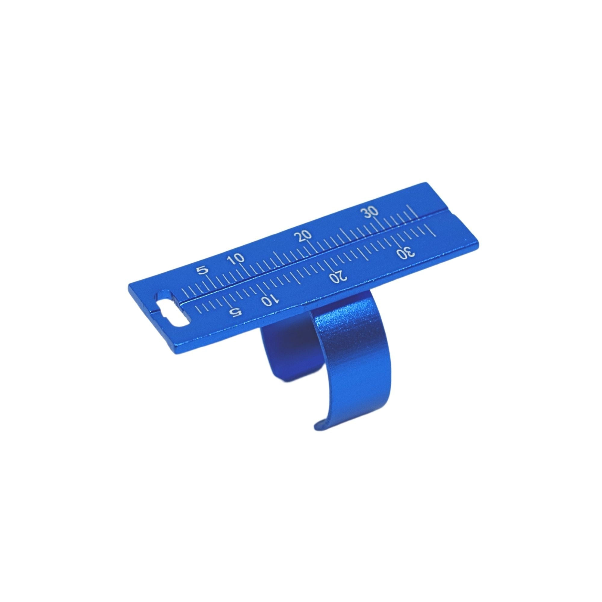 Blue aluminum endo ring dental measuring gauge for endodontic procedures with precision ruler scale for file measurement