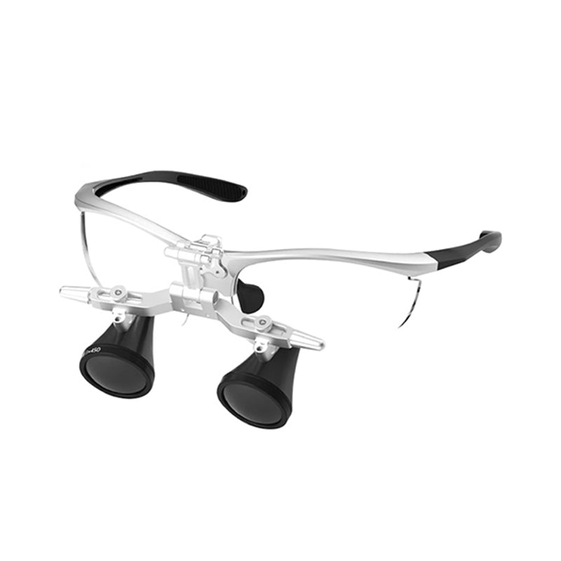 Eighteeth Brilliance Dental Loupes — Brilliance dental loupes, three-quarter view