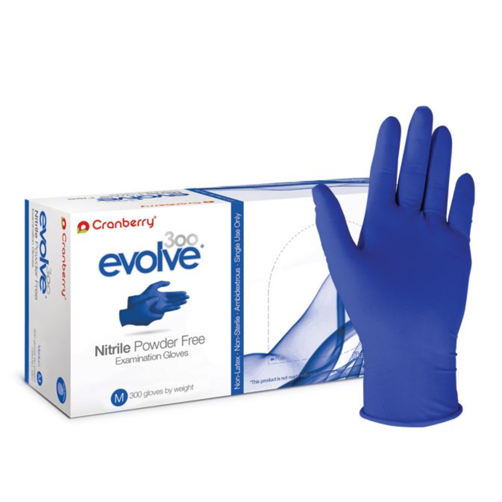 Cranberry Evolve 300 nitrile gloves powder-free lavender blue