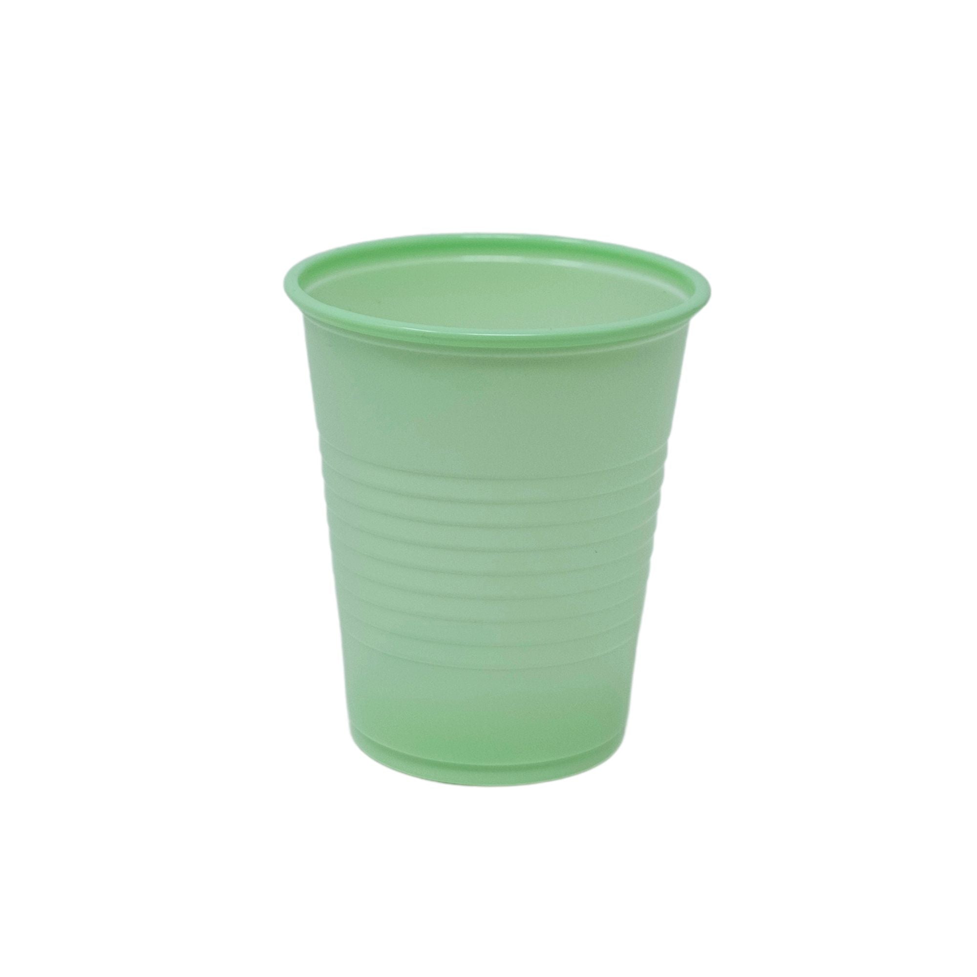 Dental Disposable Plastic Cup green color for single use in dental and medical settings