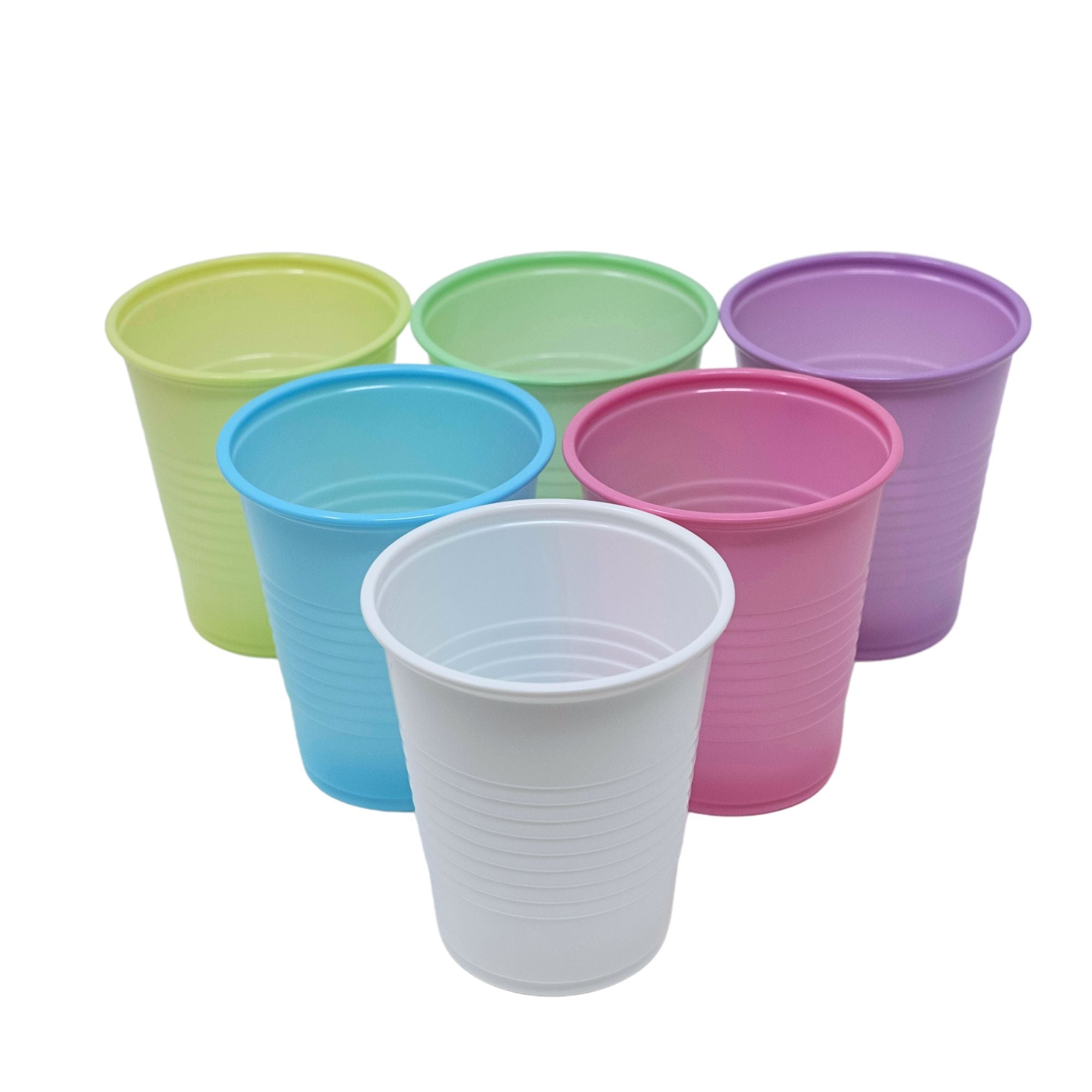 Dental Disposable Plastic Cups in multiple colors for single use in dental and medical settings