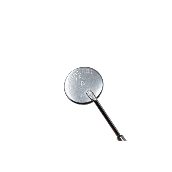 Size 4 dental mirror head simple stem stainless steel