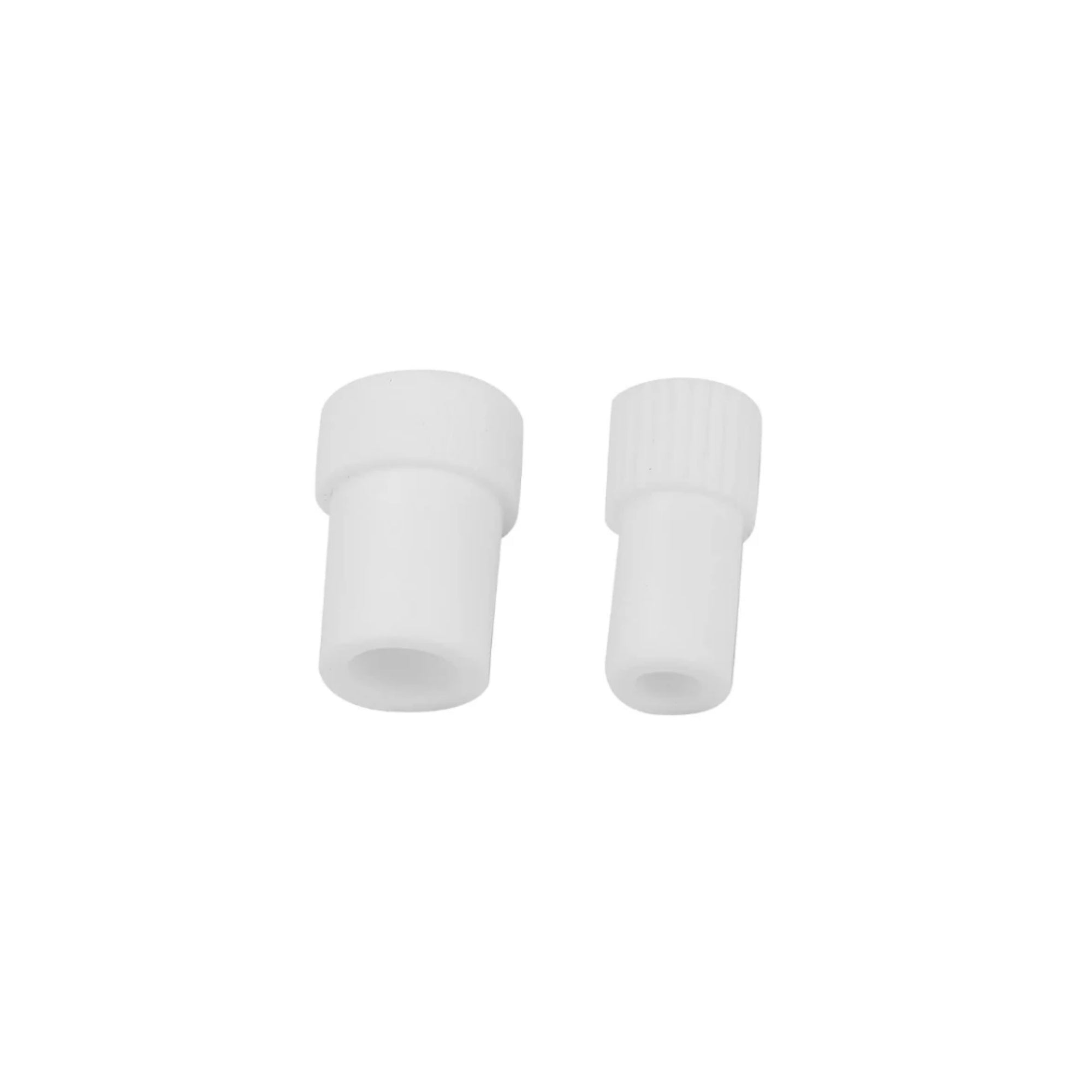 White dental suction tube adapter ejector converter in two sizes