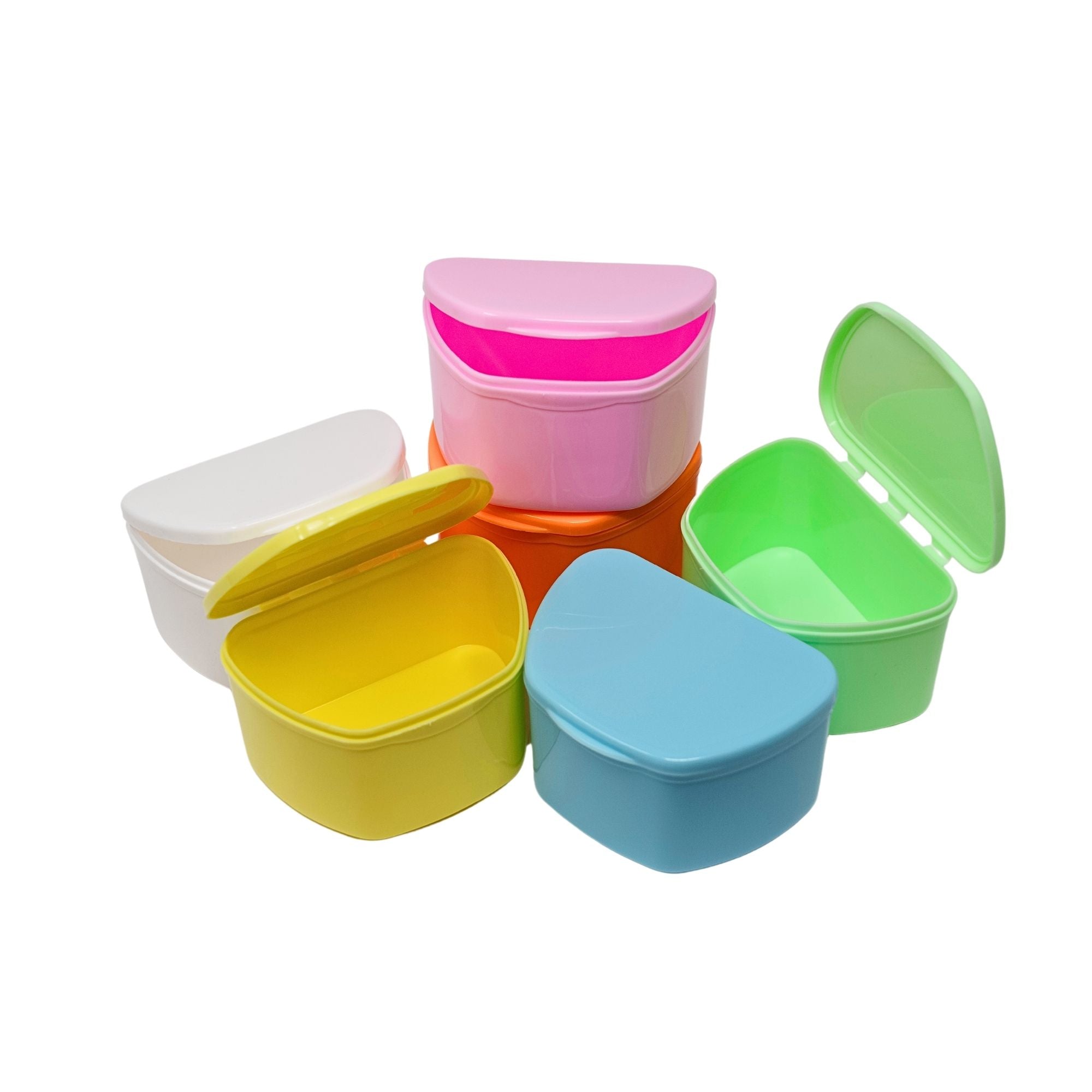 denture storage boxes assorted colors durable plastic design