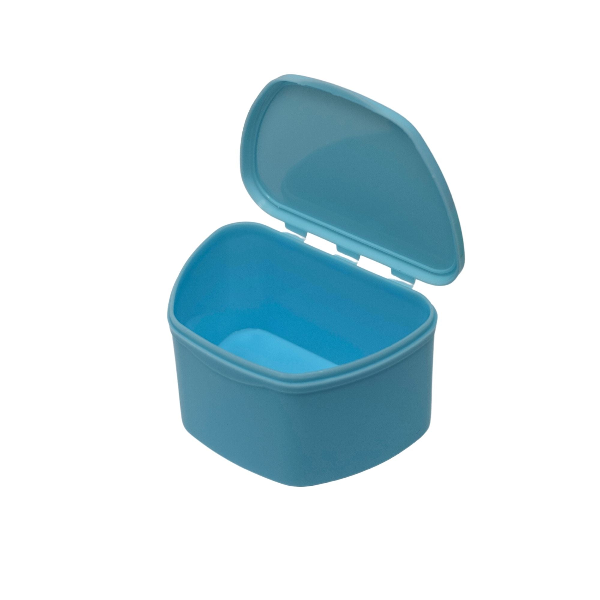 opening details of denture storage boxes blue