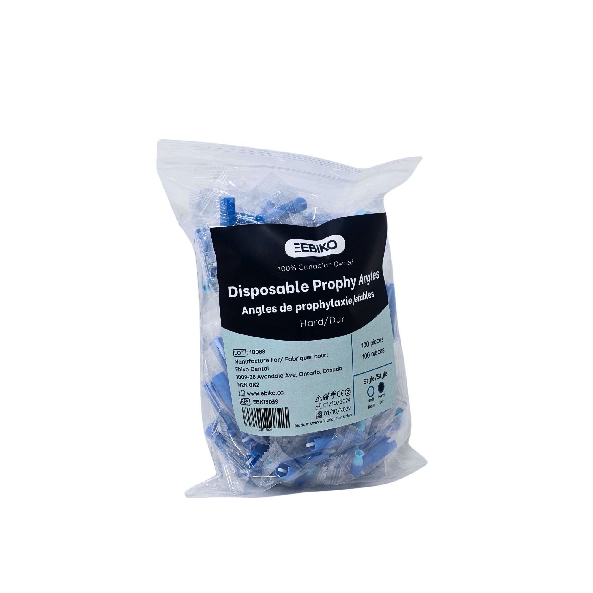 disposable prophy angles blue hard style for dental polishing package detail