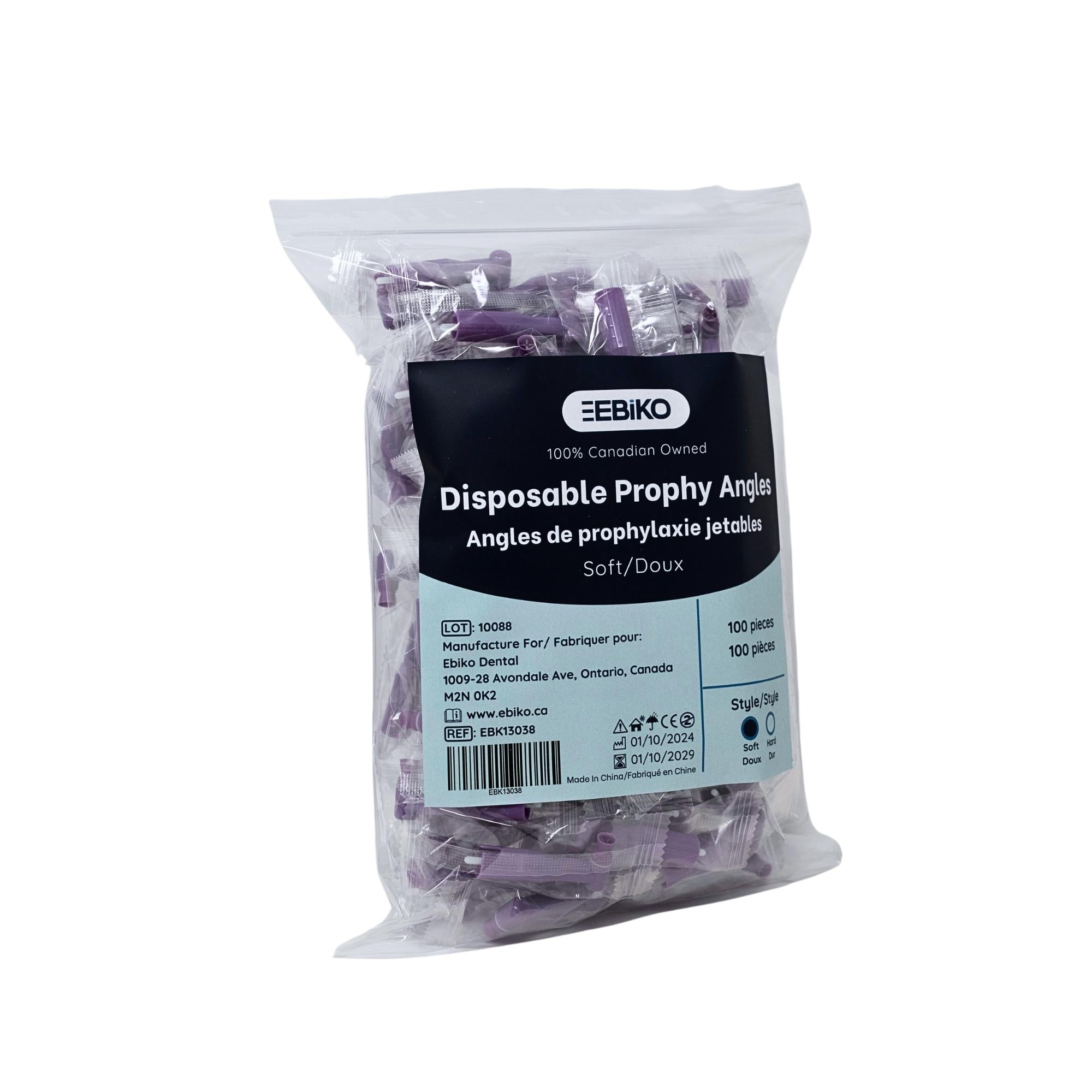 disposable prophy angles purple soft style for dental polishing package detail