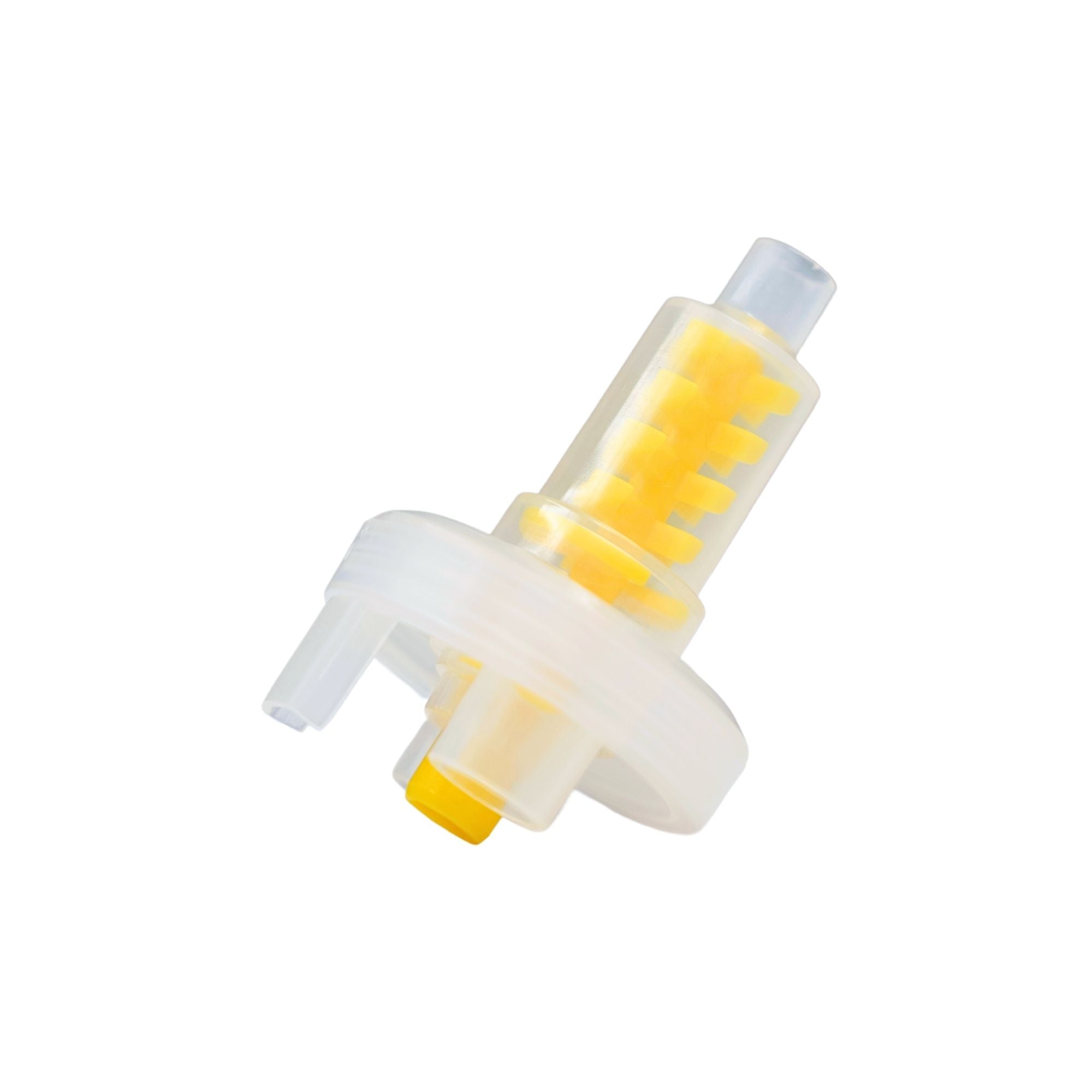 Dynamic Yellow Mixing Tips for dental material blending 50 per pack showing spiral structure