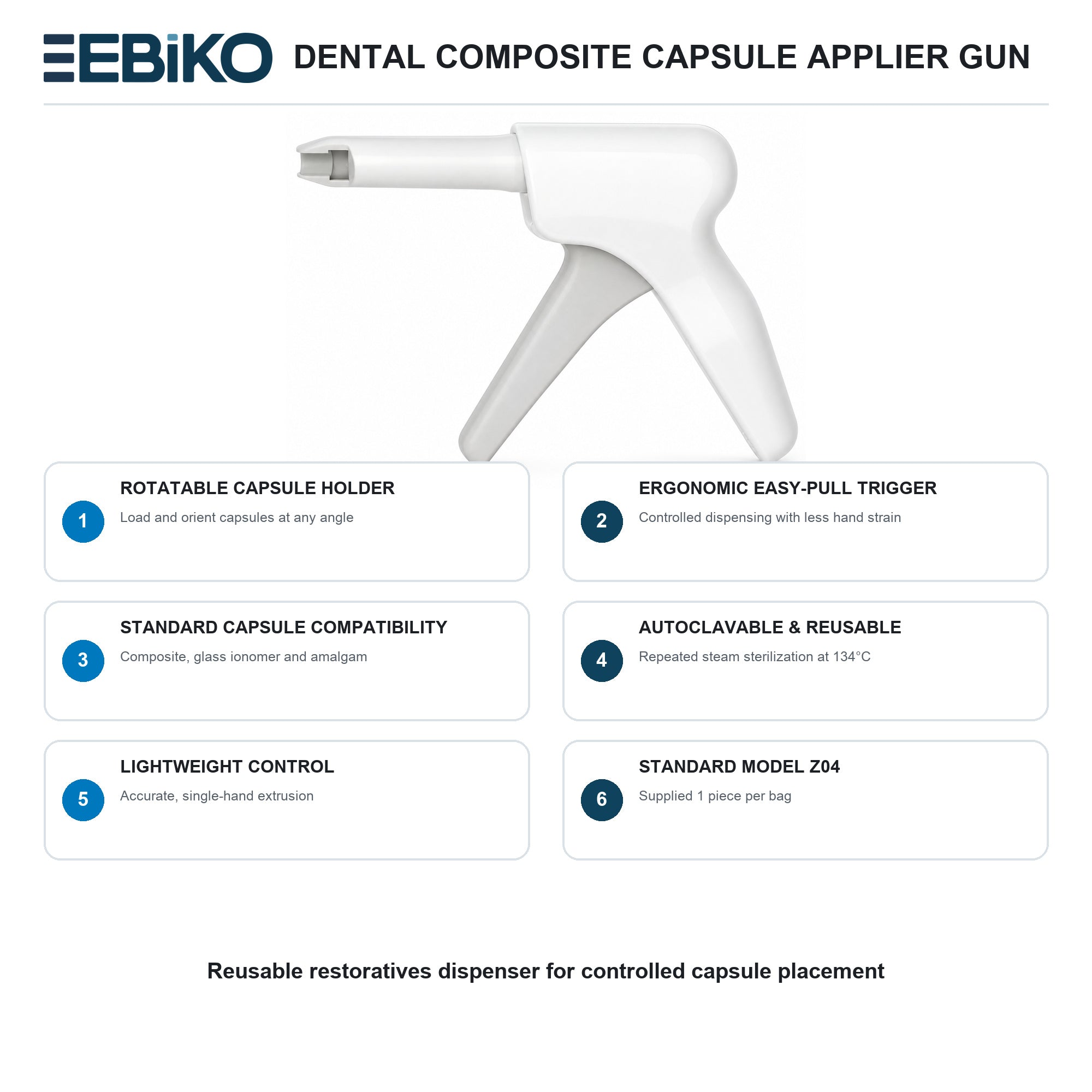 EBIKO Dental Composite Capsule Applier Gun