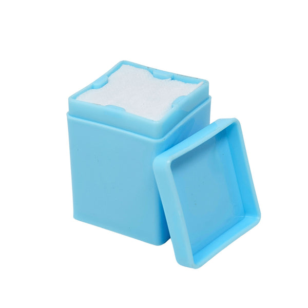 Blue plastic gauze dispenser for dental and medical use